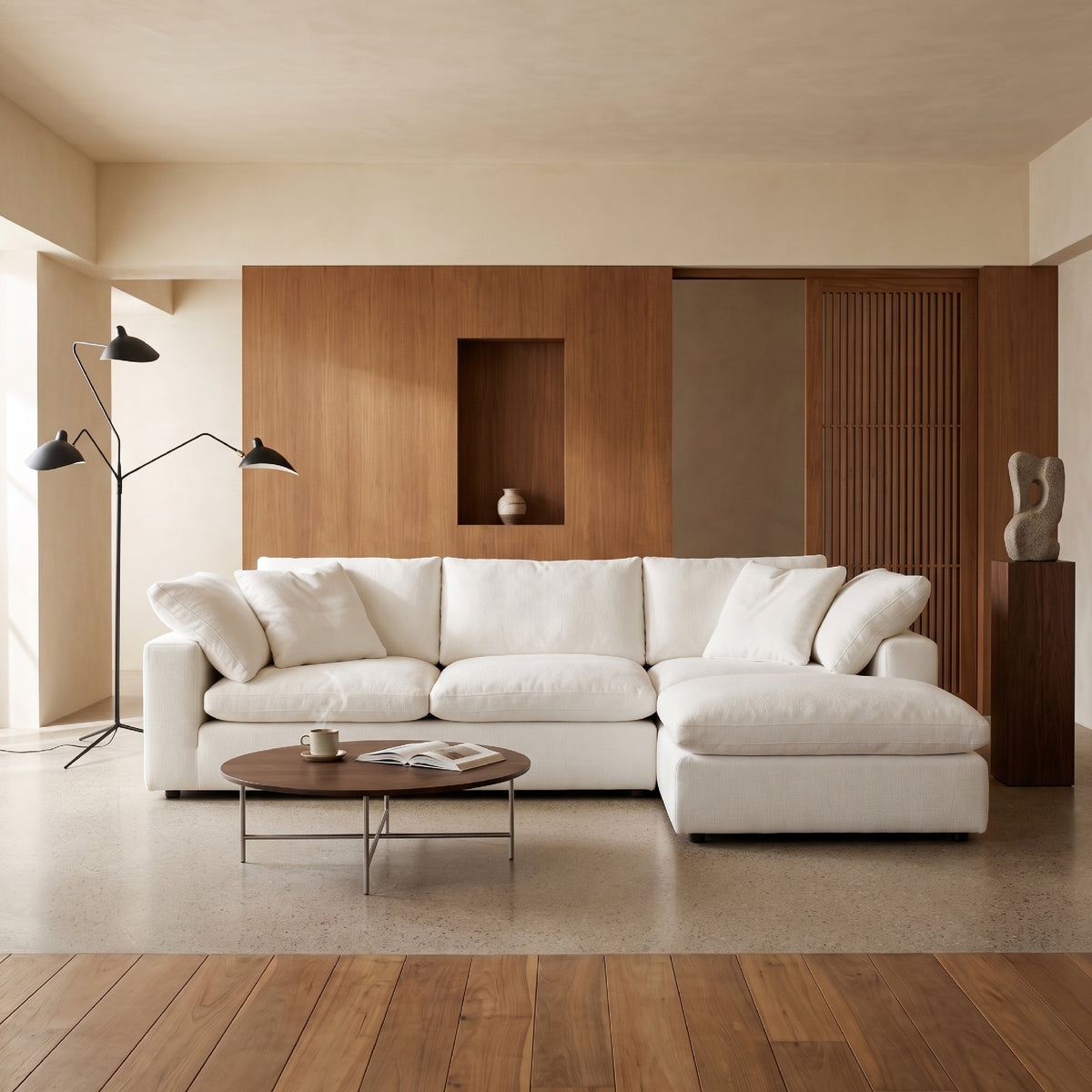 COLAMY AURA Soft Modern Living Cloud-Like Modular Sectional Sofa