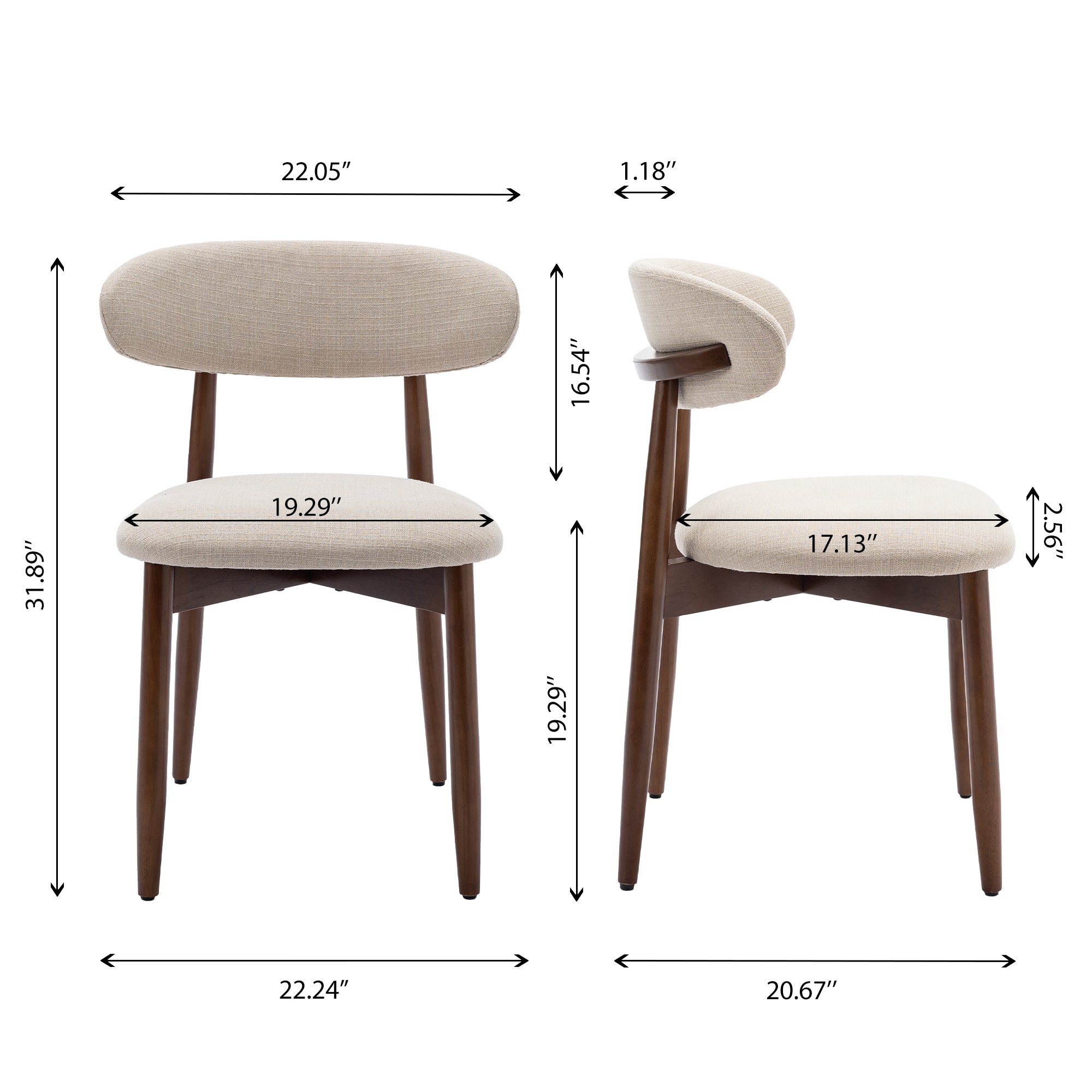 COLAMY NOYA Mid-Century Modern Dining Chair - 1