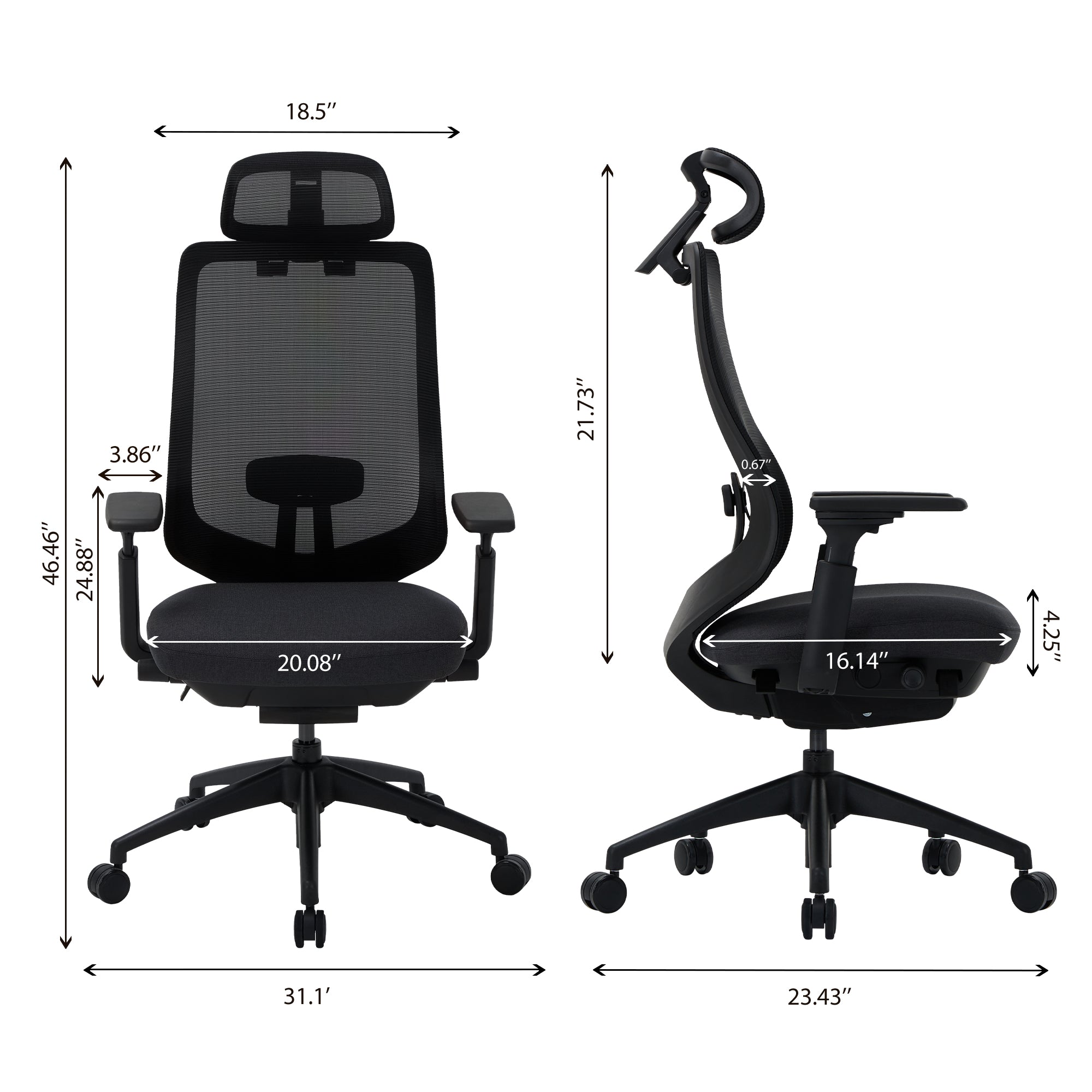 COLAMY ATLAS Ergonomic Mesh Office Chair Cap.300lbs