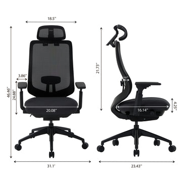 COLAMY ATLAS-01 Ergonomic Mesh Office Chair Cap.300lbs