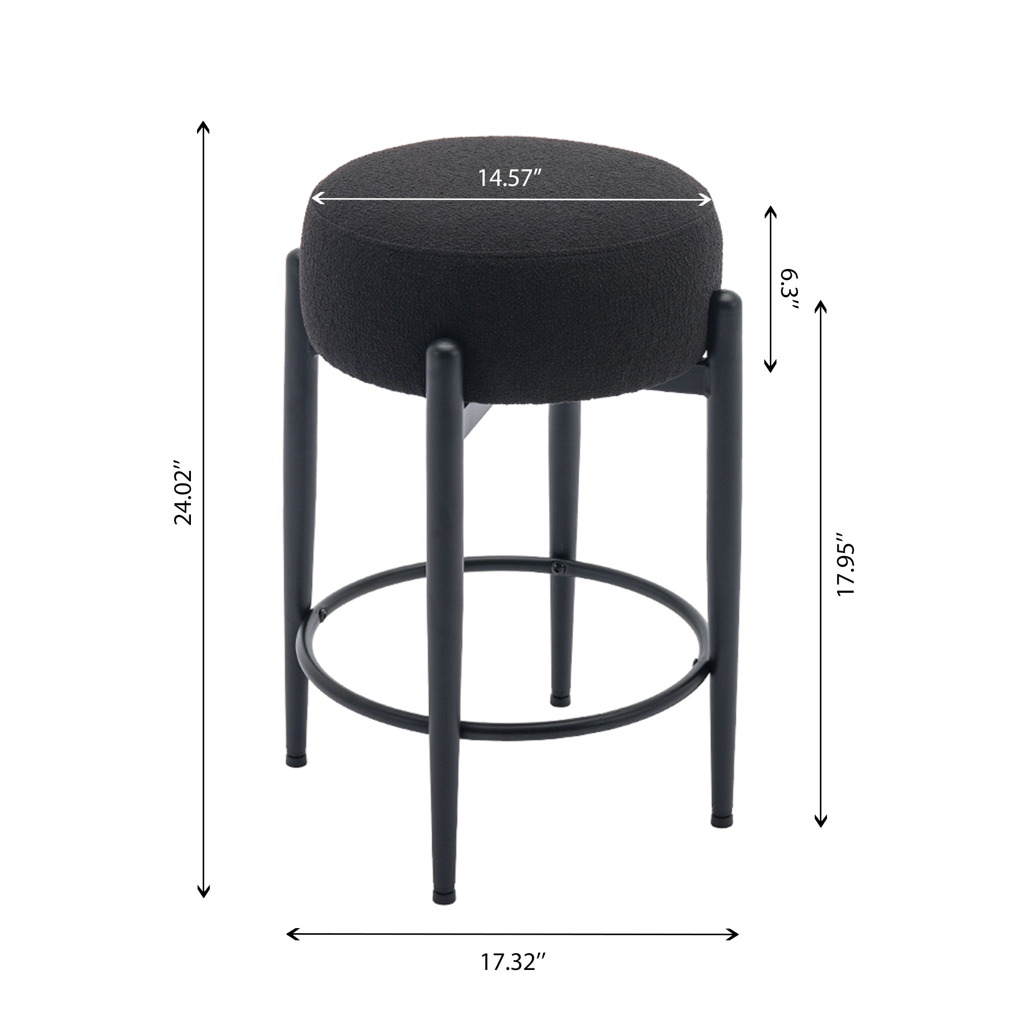 COLAMY Round Backless Seat Bar Stool