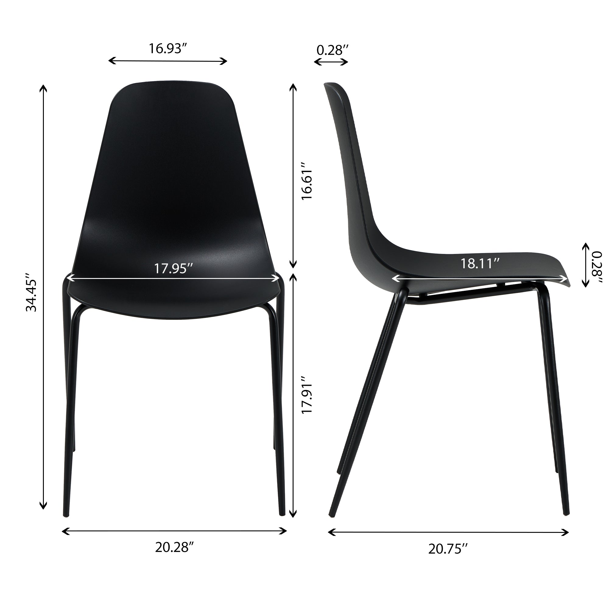 COLAMY Modern Plastic Dining Chair