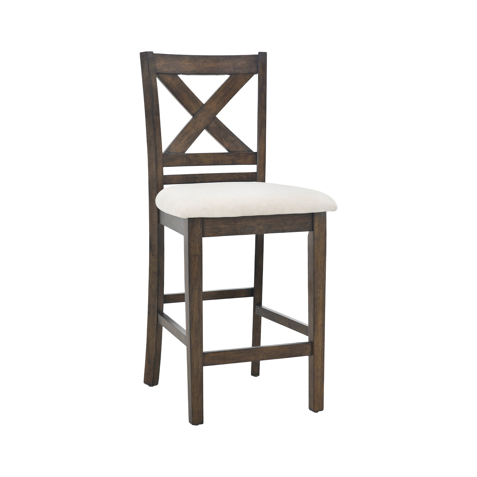 COLAMY Upholstered Lattice Back Bar Stool