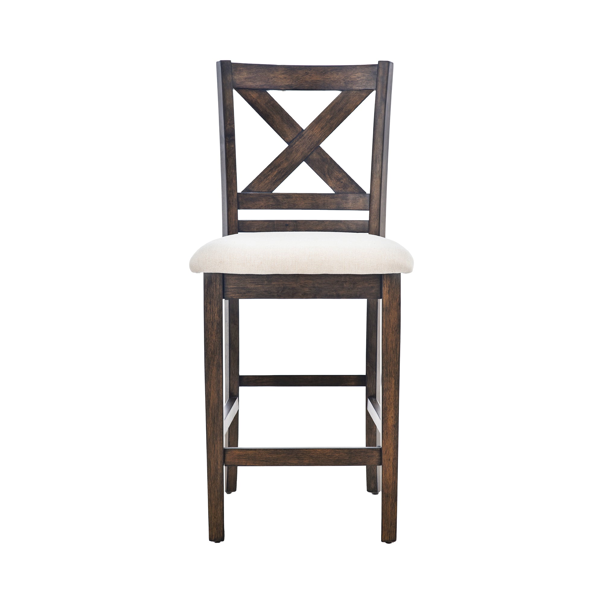 COLAMY Upholstered Lattice Back Bar Stool