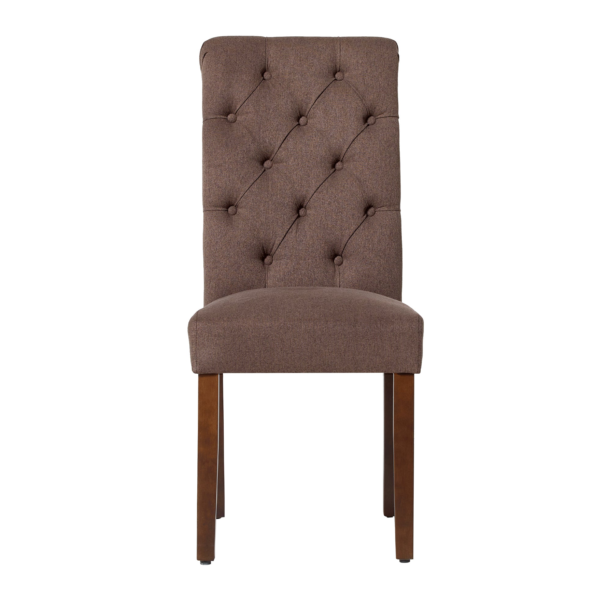COLAMY Tufted Fabric Rolled Back Dining Chair