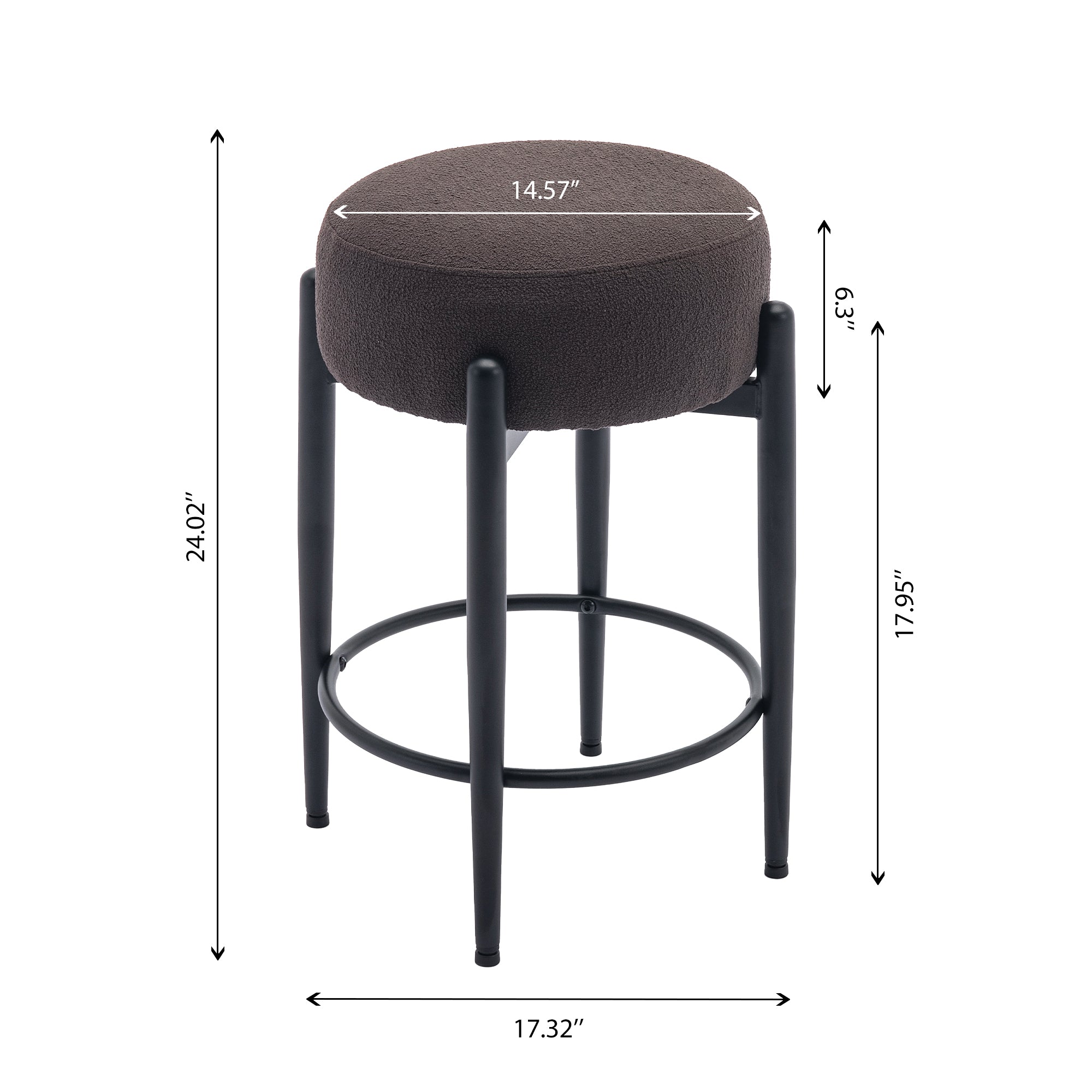 COLAMY Round Backless Seat Bar Stool