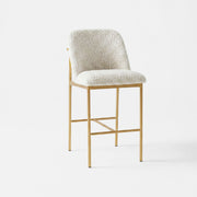 COLAMY MATRIX 25'' Modern Upholstered Counter Stools with Gold Metal Frame
