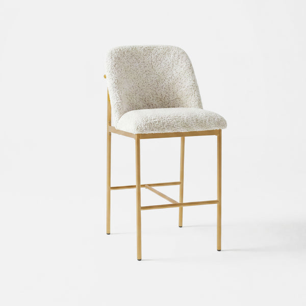 COLAMY MATRIX 25'' Modern Upholstered Counter Stools with Gold Metal Frame