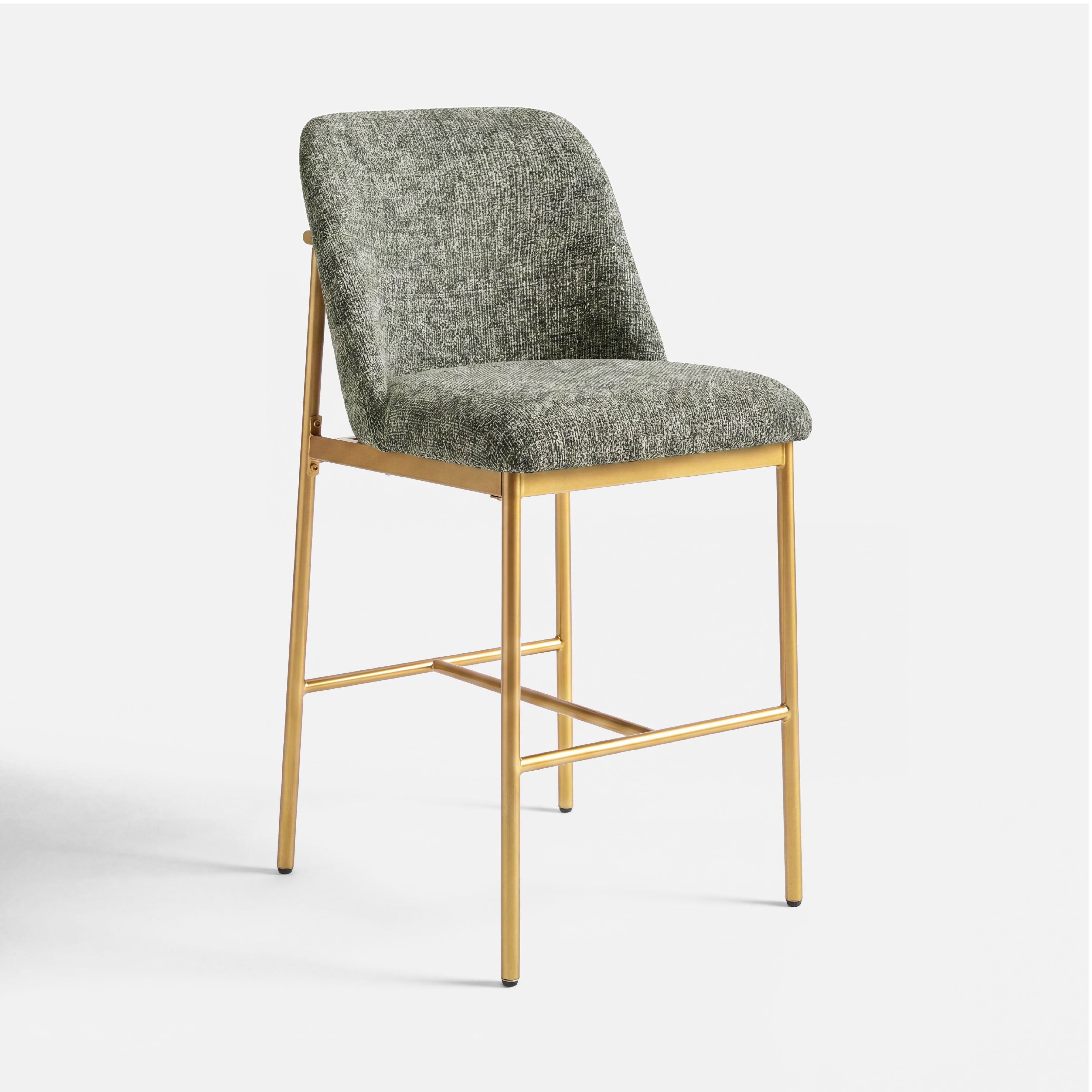 COLAMY MATRIX 25'' Modern Upholstered Counter Stools with Gold Metal Frame