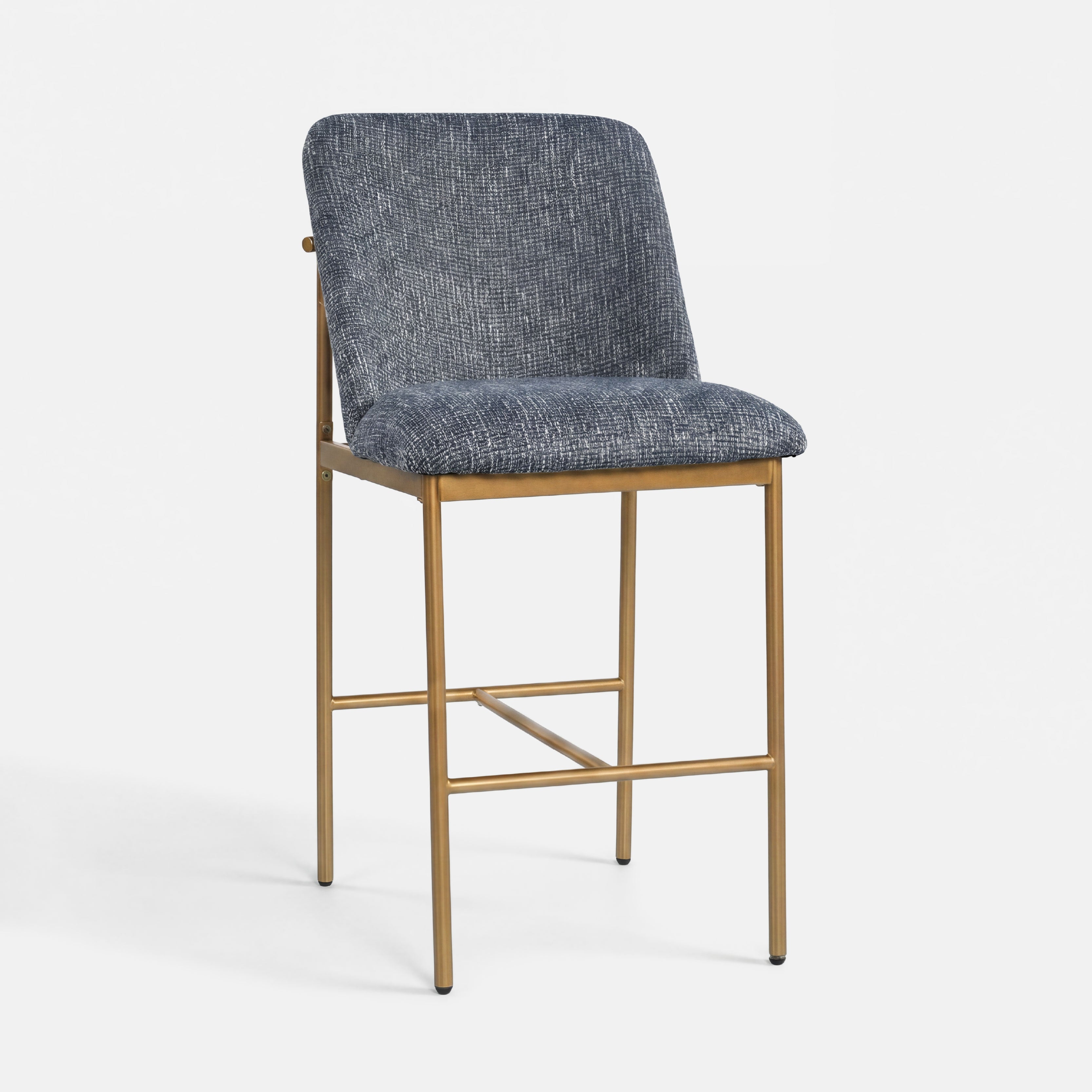COLAMY MATRIX 25'' Modern Upholstered Counter Stools with Gold Metal Frame