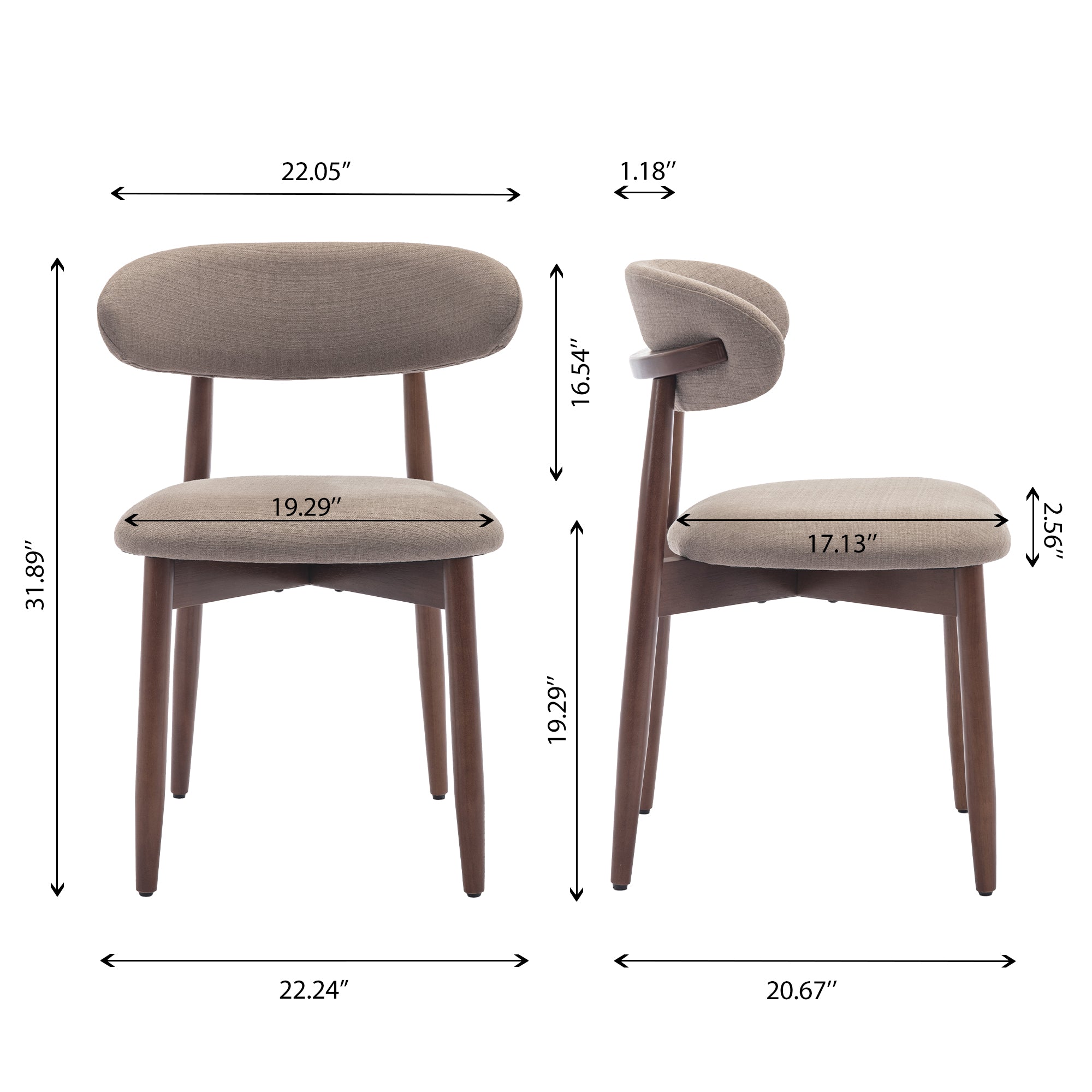 COLAMY NOYA Mid-Century Modern Dining Chair - 1