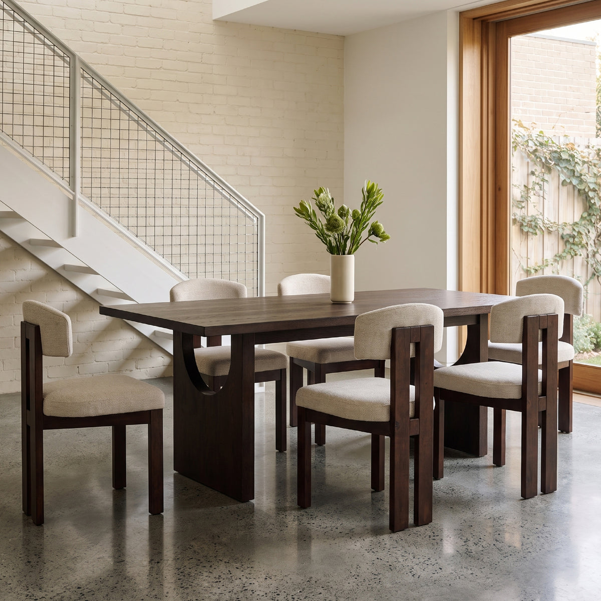 COLAMY HALO 72" Dining Table with HALO Wood Dining Chairs Set for 4-6