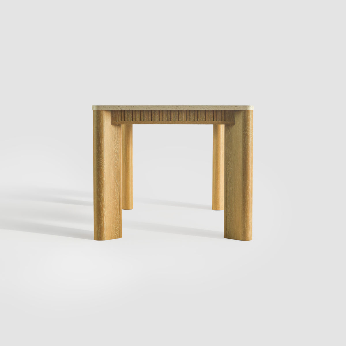 COLAMY VERSE 63" Travertine-Inspired Dining Table for 4–6