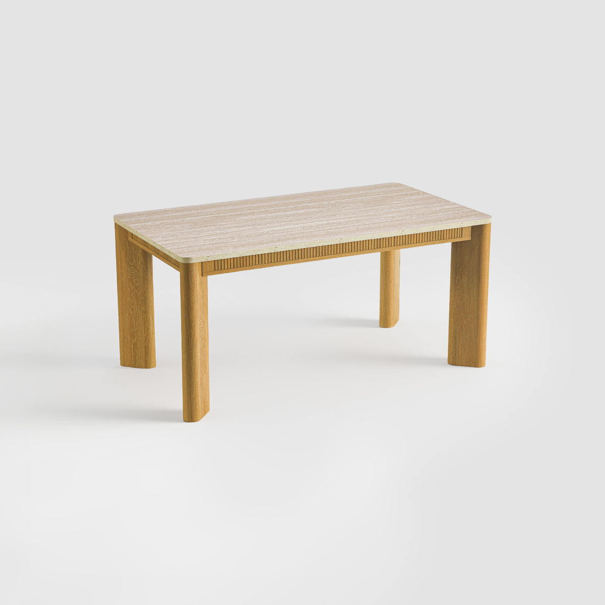 COLAMY VERSE 63" Travertine-Inspired Dining Table for 4–6