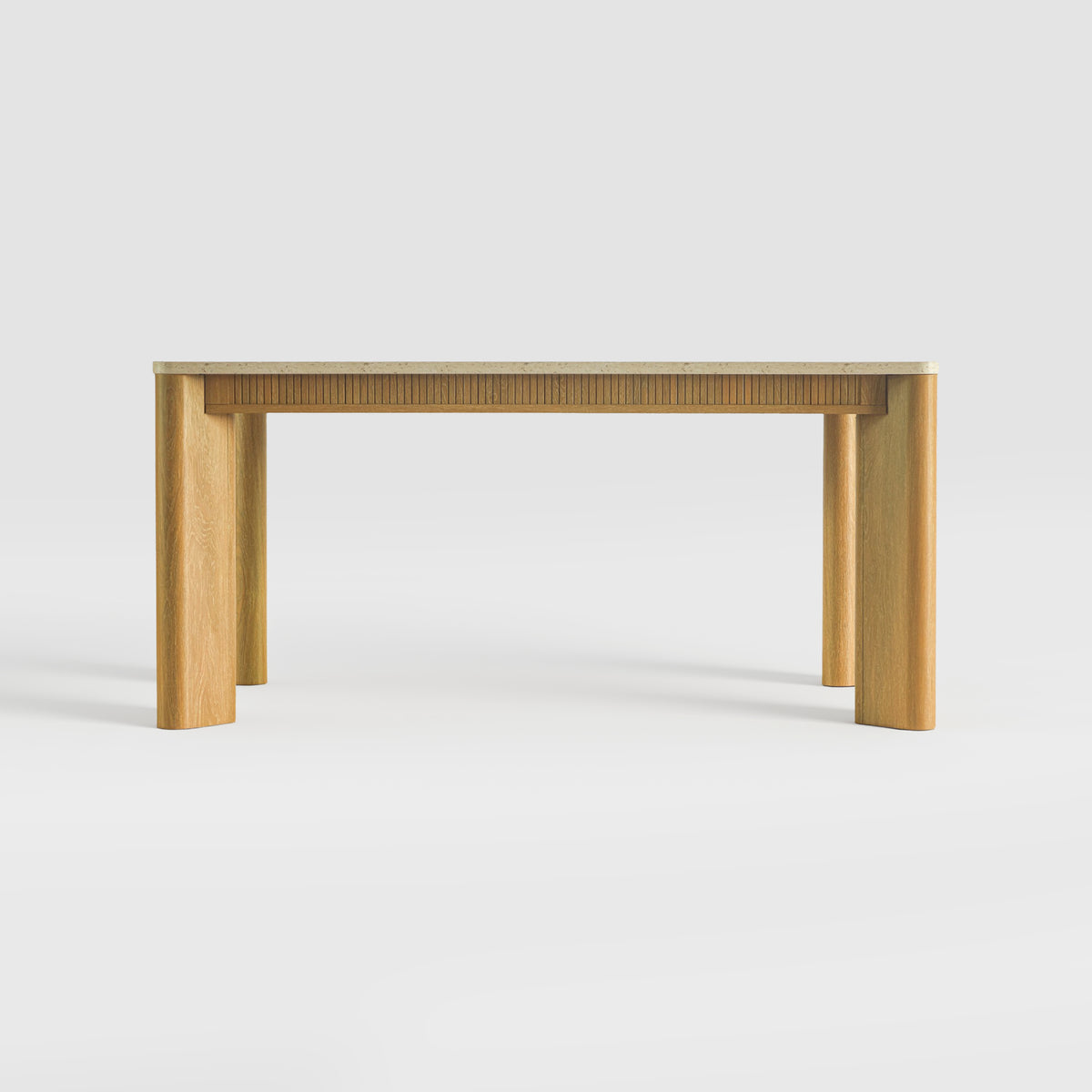 COLAMY VERSE 63" Travertine-Inspired Dining Table for 4–6