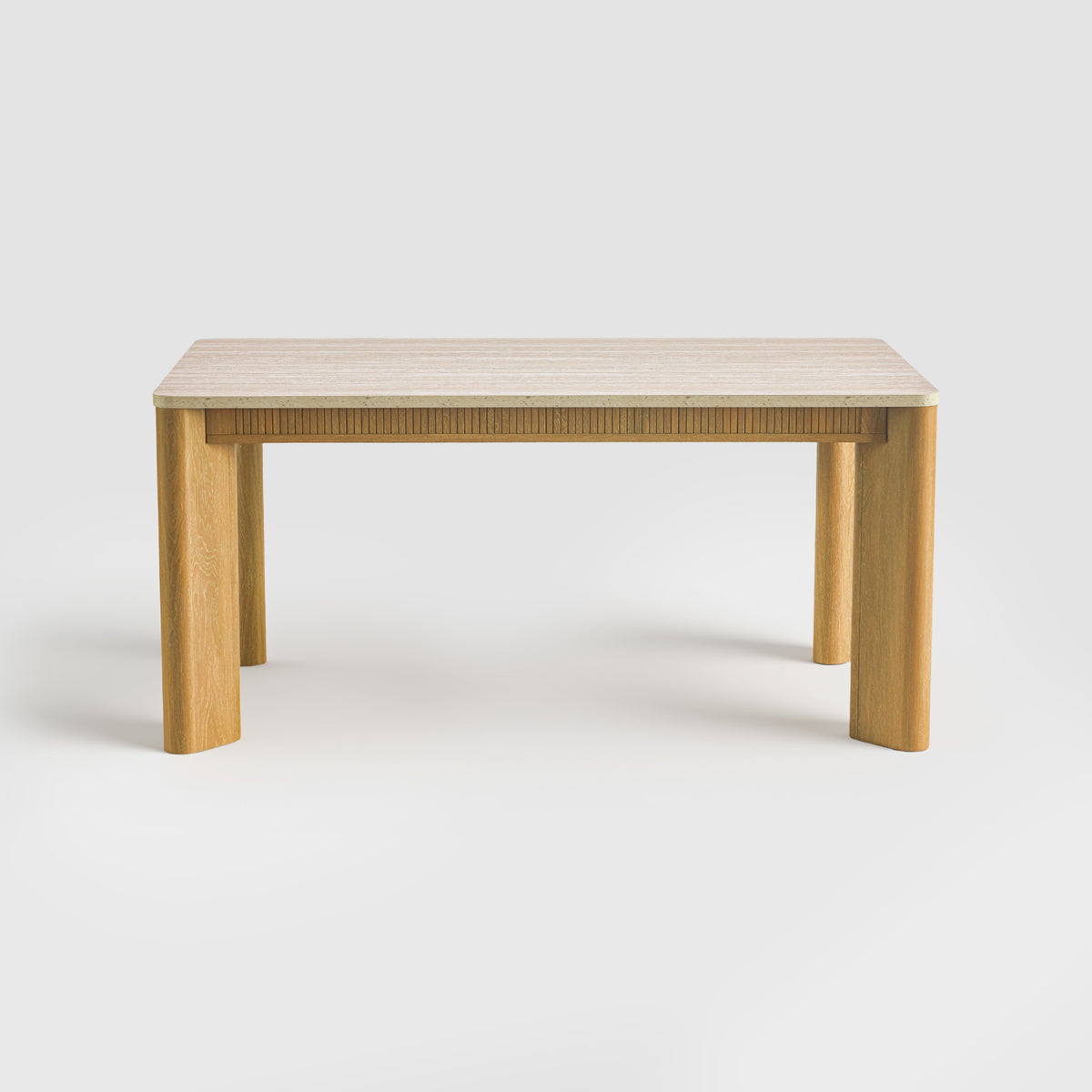 COLAMY VERSE 63" Travertine-Inspired Dining Table for 4–6