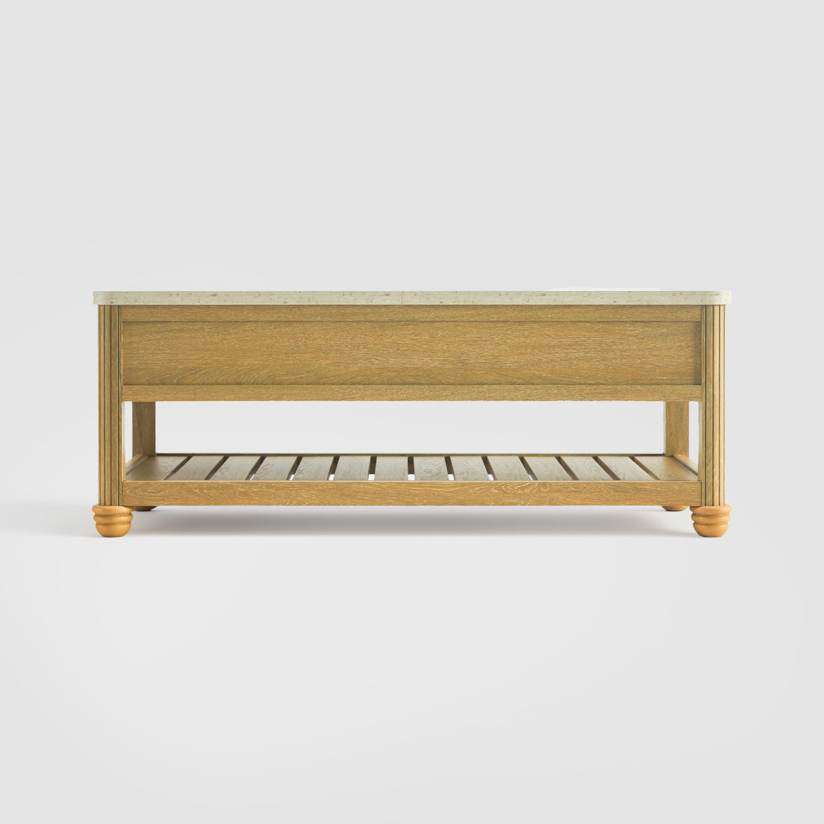 COLAMY VERSE 47.2" Fluted Storage Coffee Table with 2 Drawers & Open Shelf