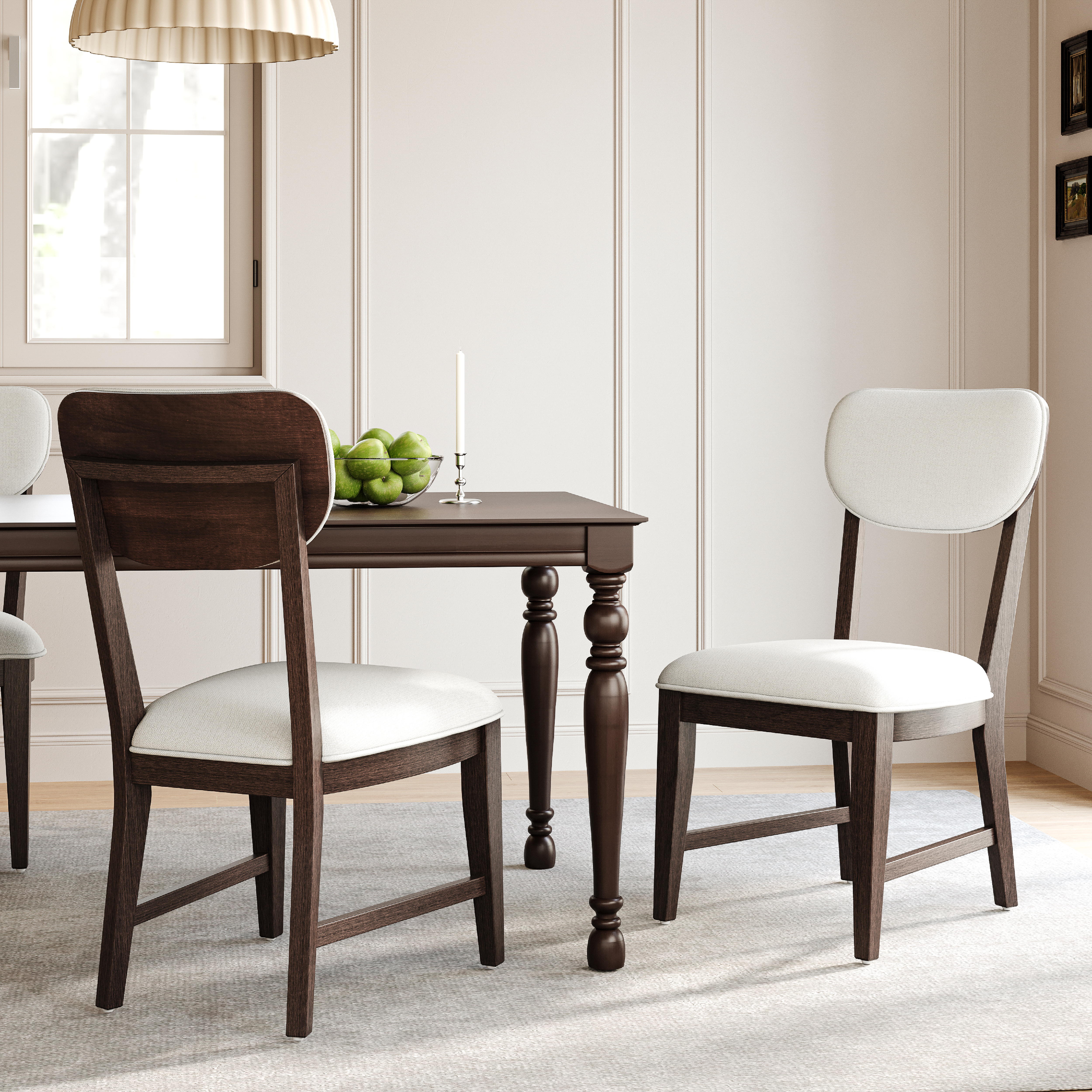 COLAMY PURA Solid Wood Dining Chair with OEKO-TEX® Fabric