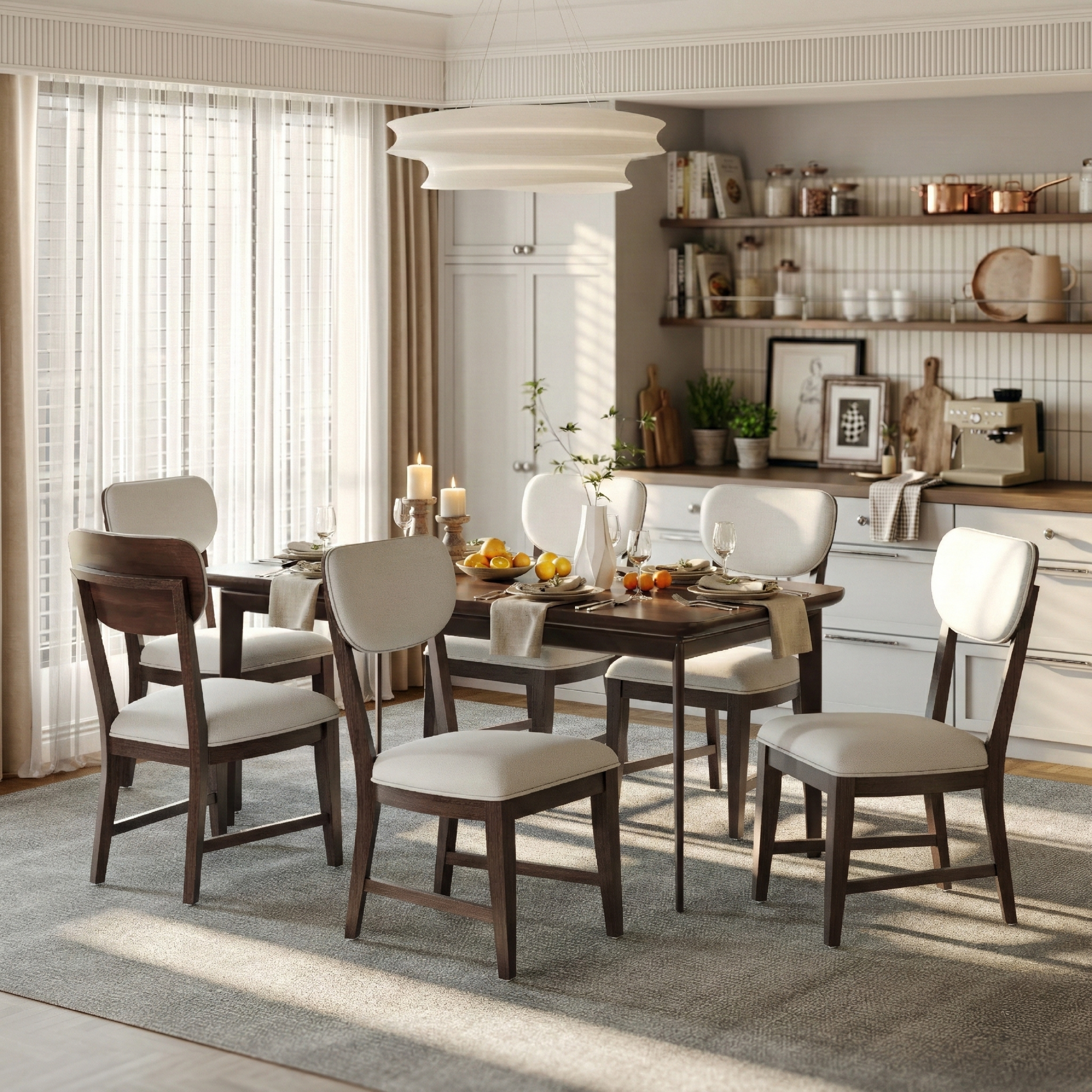 COLAMY PURA Solid Wood Dining Chair with OEKO-TEX® Fabric