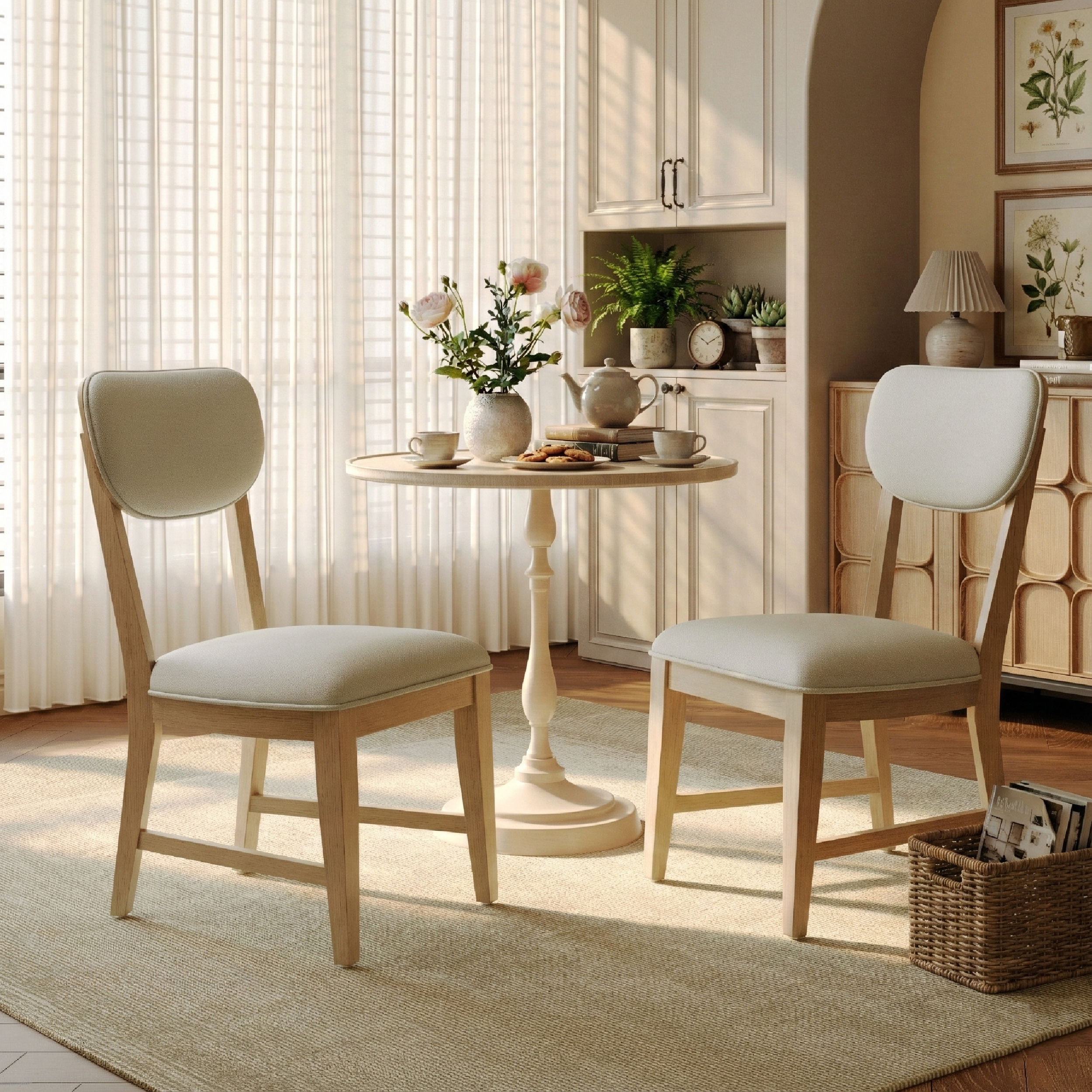 COLAMY PURA Solid Wood Dining Chair with OEKO-TEX® Fabric