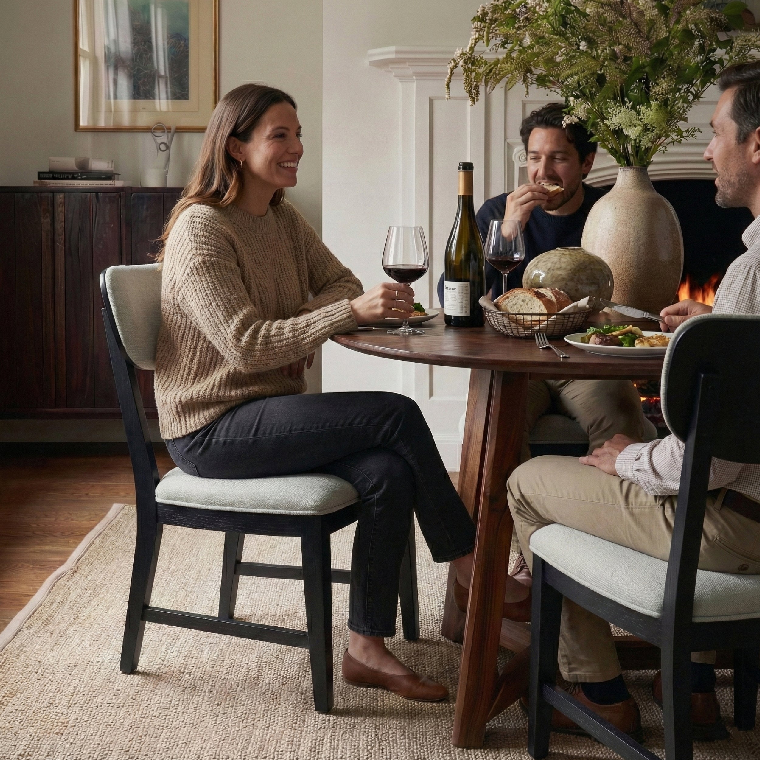 COLAMY PURA Solid Wood Dining Chair with OEKO-TEX® Fabric