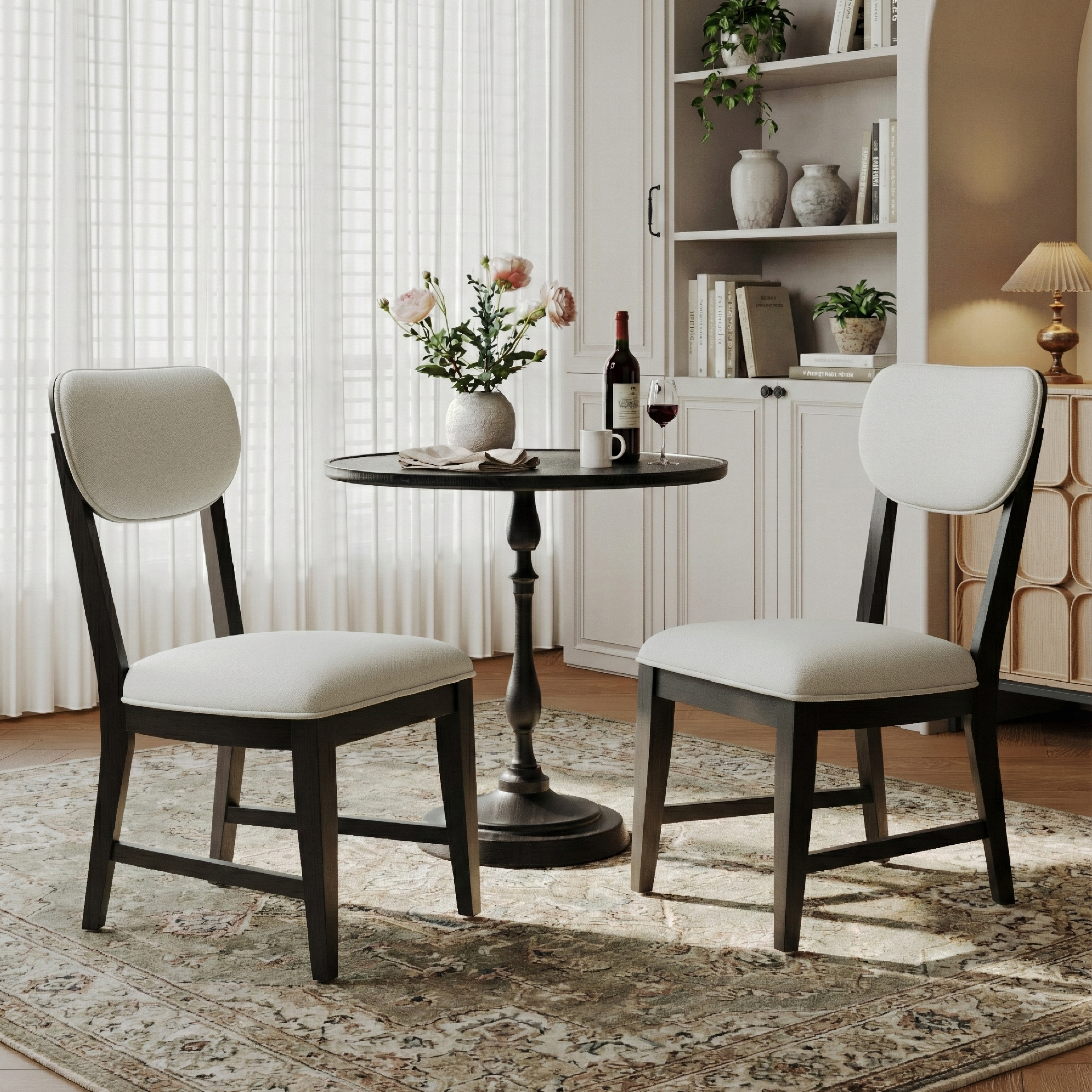 COLAMY PURA Solid Wood Dining Chair with OEKO-TEX® Fabric