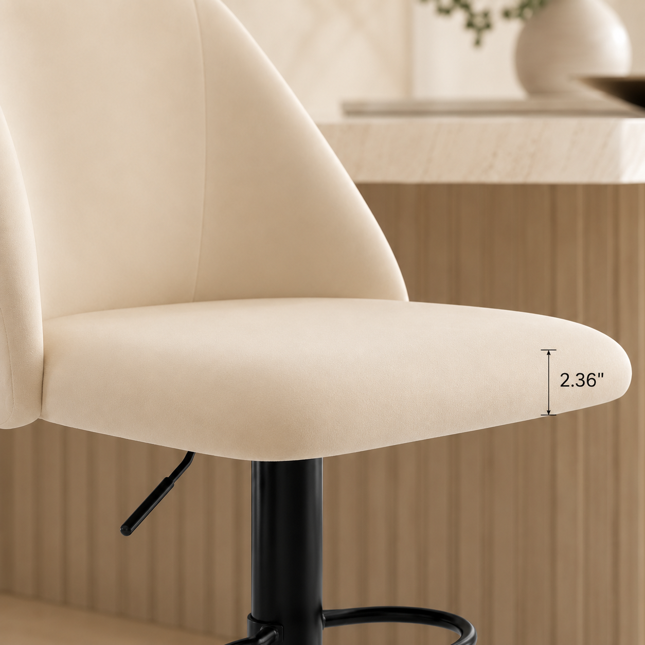 COLAMY Modern Upholstered Adjustable Height Bar Stools
