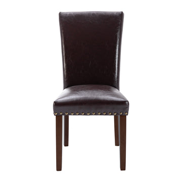 COLAMY Nailhead Trim Parsons Dining Chair