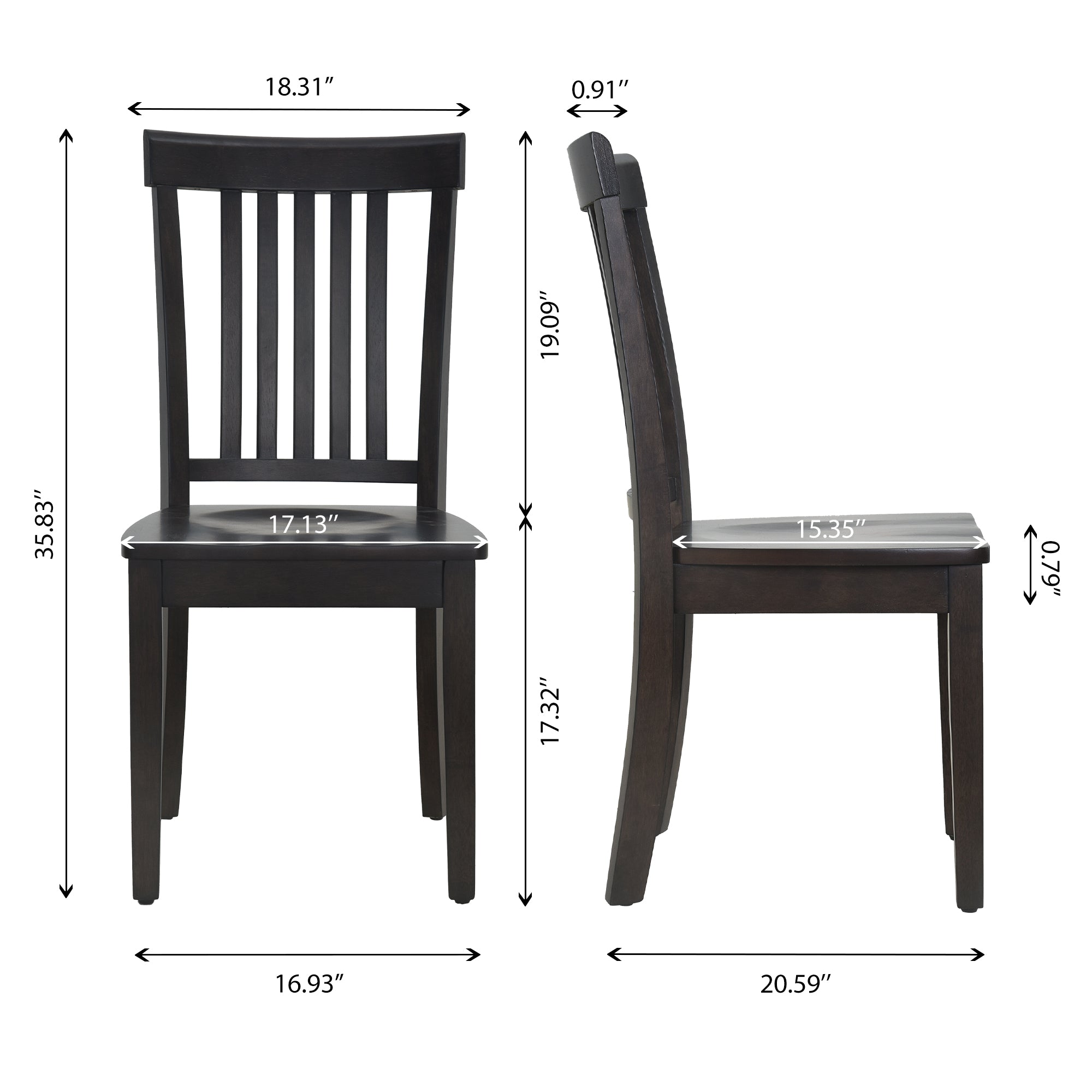 COLAMY Wooden Spindle Dining Chair