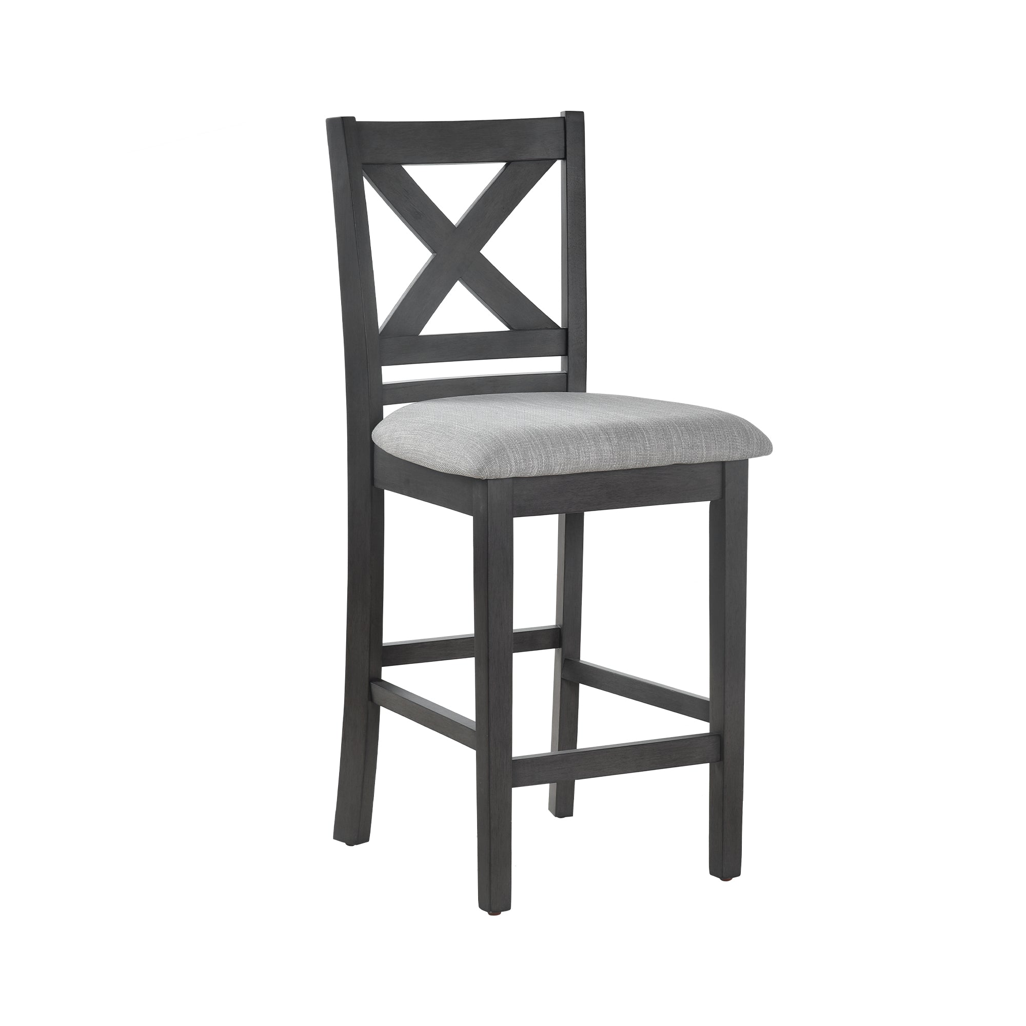 COLAMY Upholstered Lattice Back Bar Stool