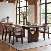 COLAMY HALO 72" Dining Table with HALO Luxe Dining Chairs Set for 4-6