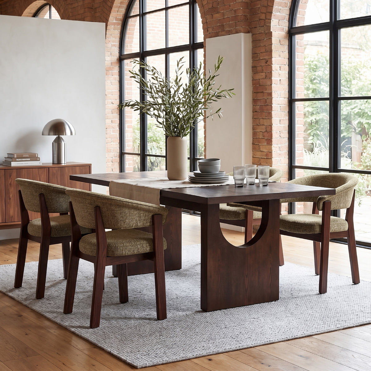 COLAMY HALO 72" Dining Table with HALO Luxe Dining Chairs Set for 4-6