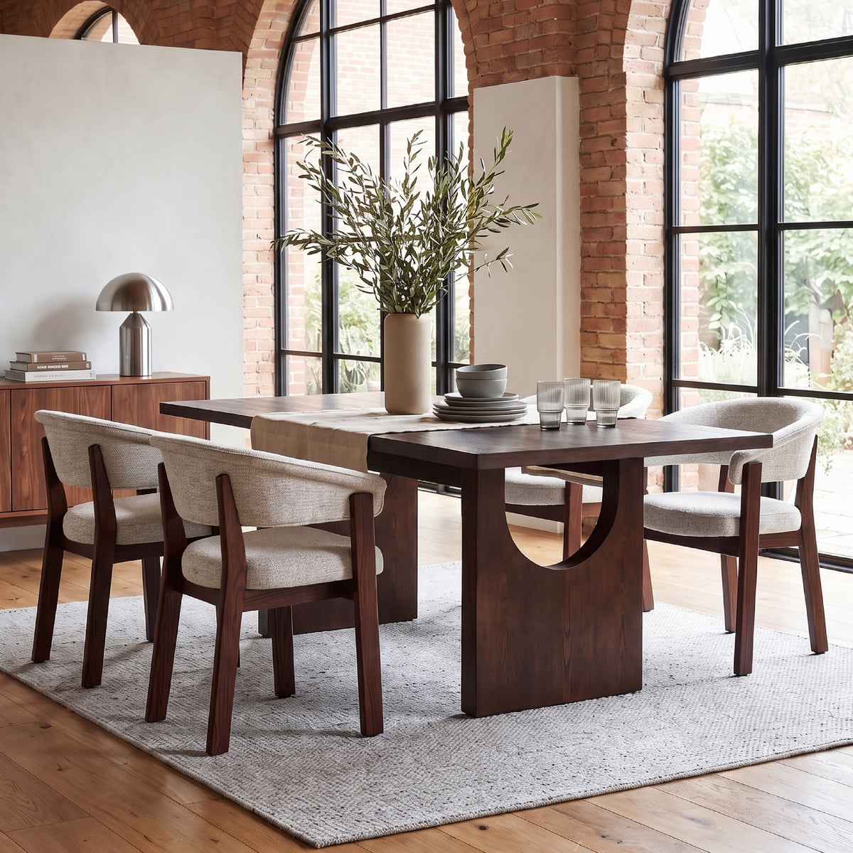 COLAMY HALO 72" Dining Table with HALO Luxe Dining Chairs Set for 4-6