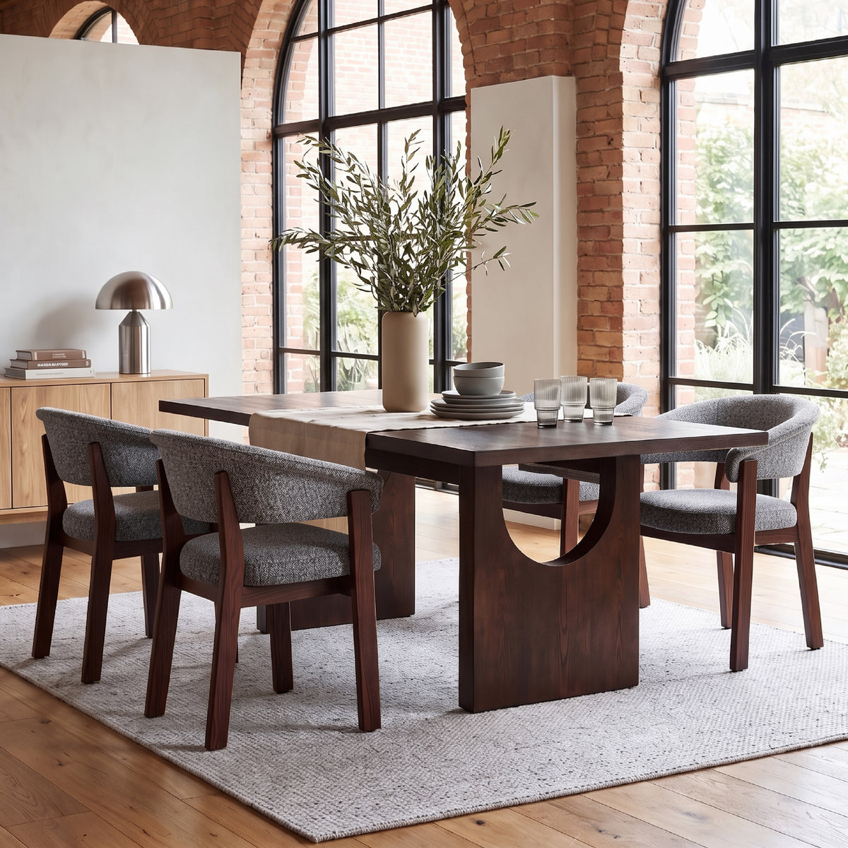 COLAMY HALO 72" Dining Table with HALO Luxe Dining Chairs Set for 4-6