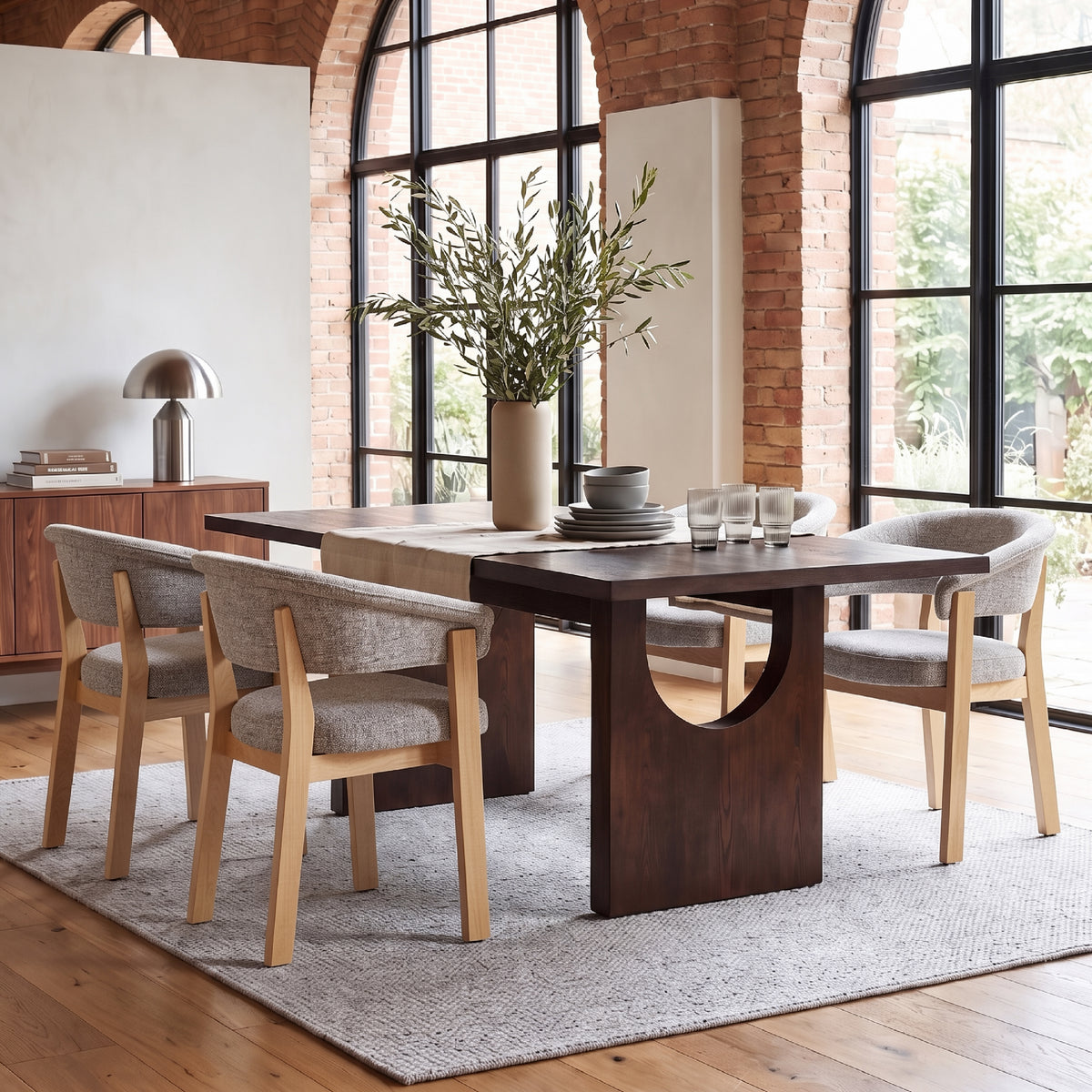 COLAMY HALO 72" Dining Table with HALO Luxe Dining Chairs Set for 4-6