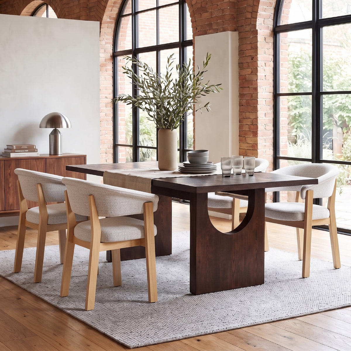 COLAMY HALO 72" Dining Table with HALO Luxe Dining Chairs Set for 4-6