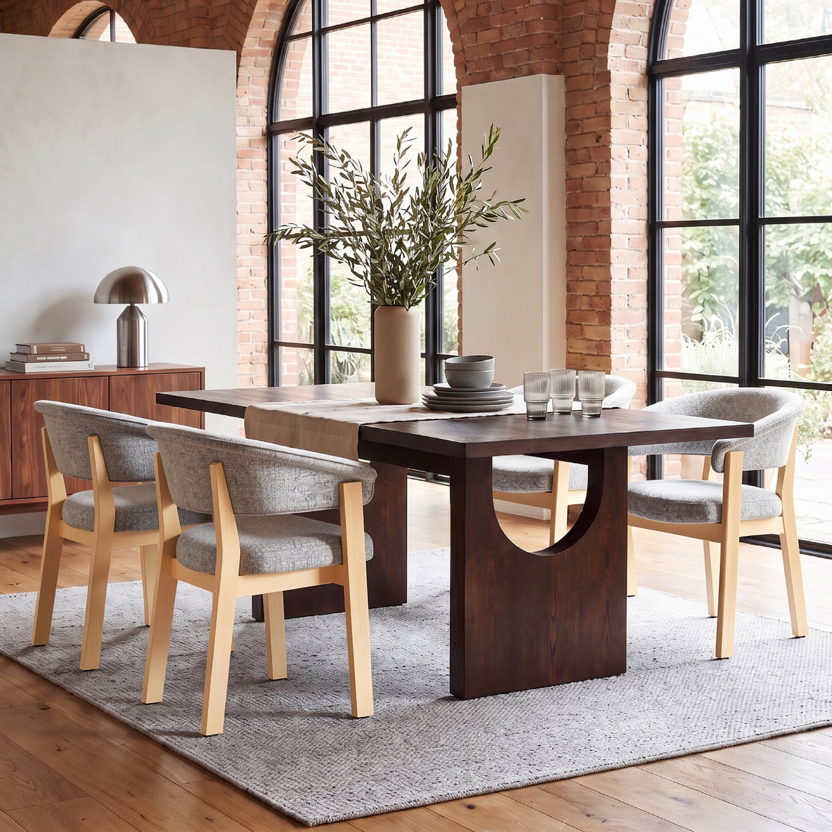 COLAMY HALO 72" Dining Table with HALO Luxe Dining Chairs Set for 4-6