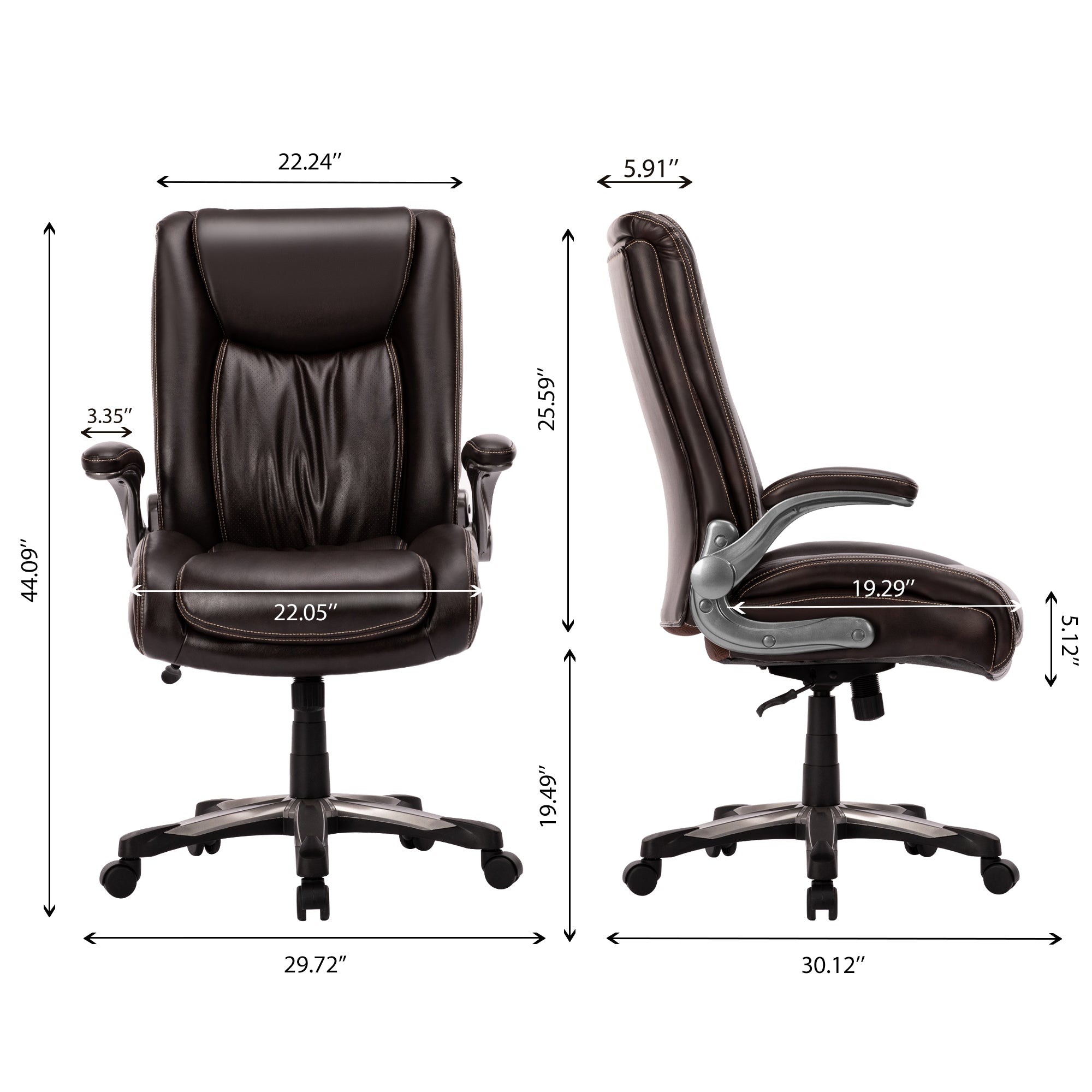 COLAMY PU Leather Big & Tall Office Chair 400lbs Computer Chair Model.5309