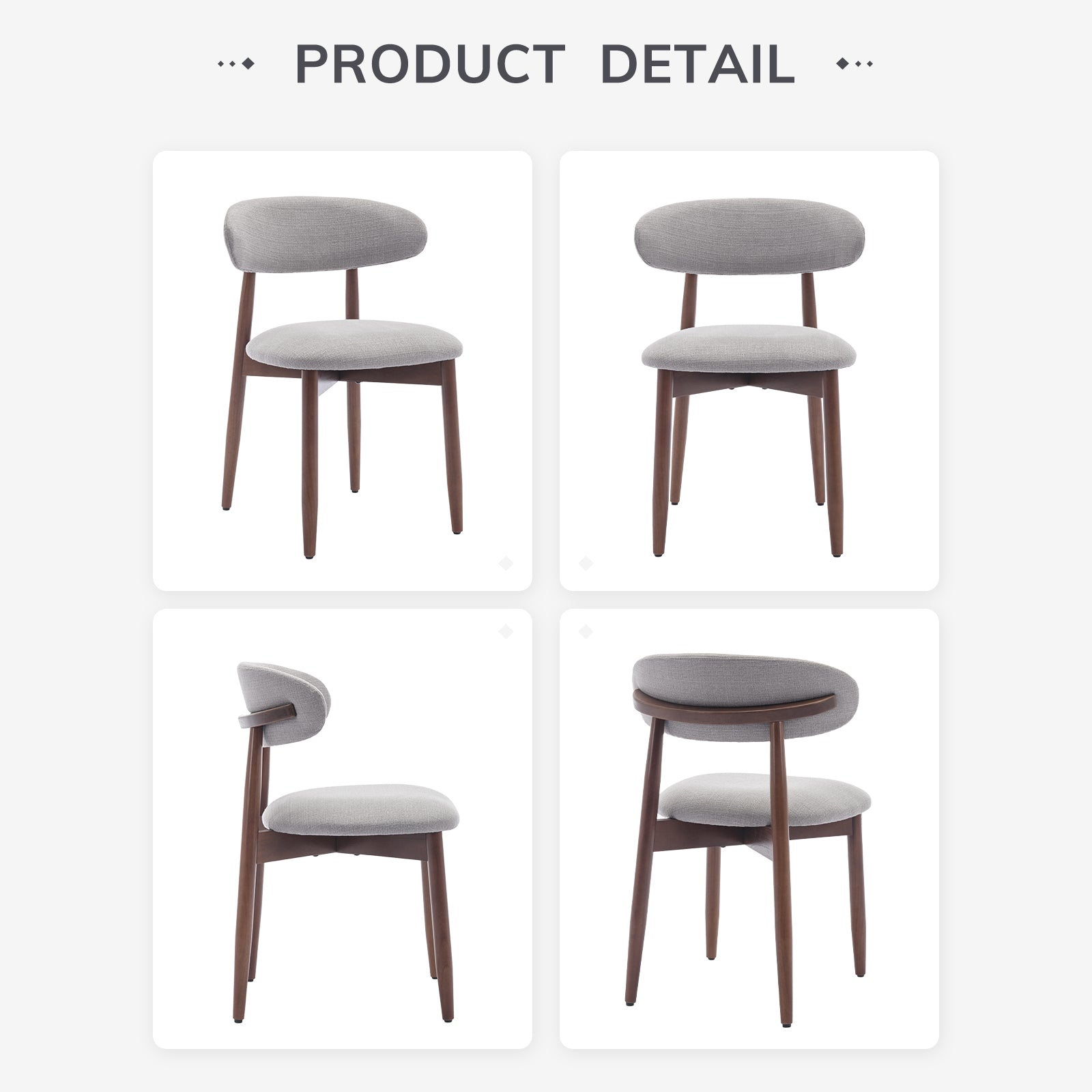 COLAMY NOYA Mid-Century Modern Dining Chair - 1
