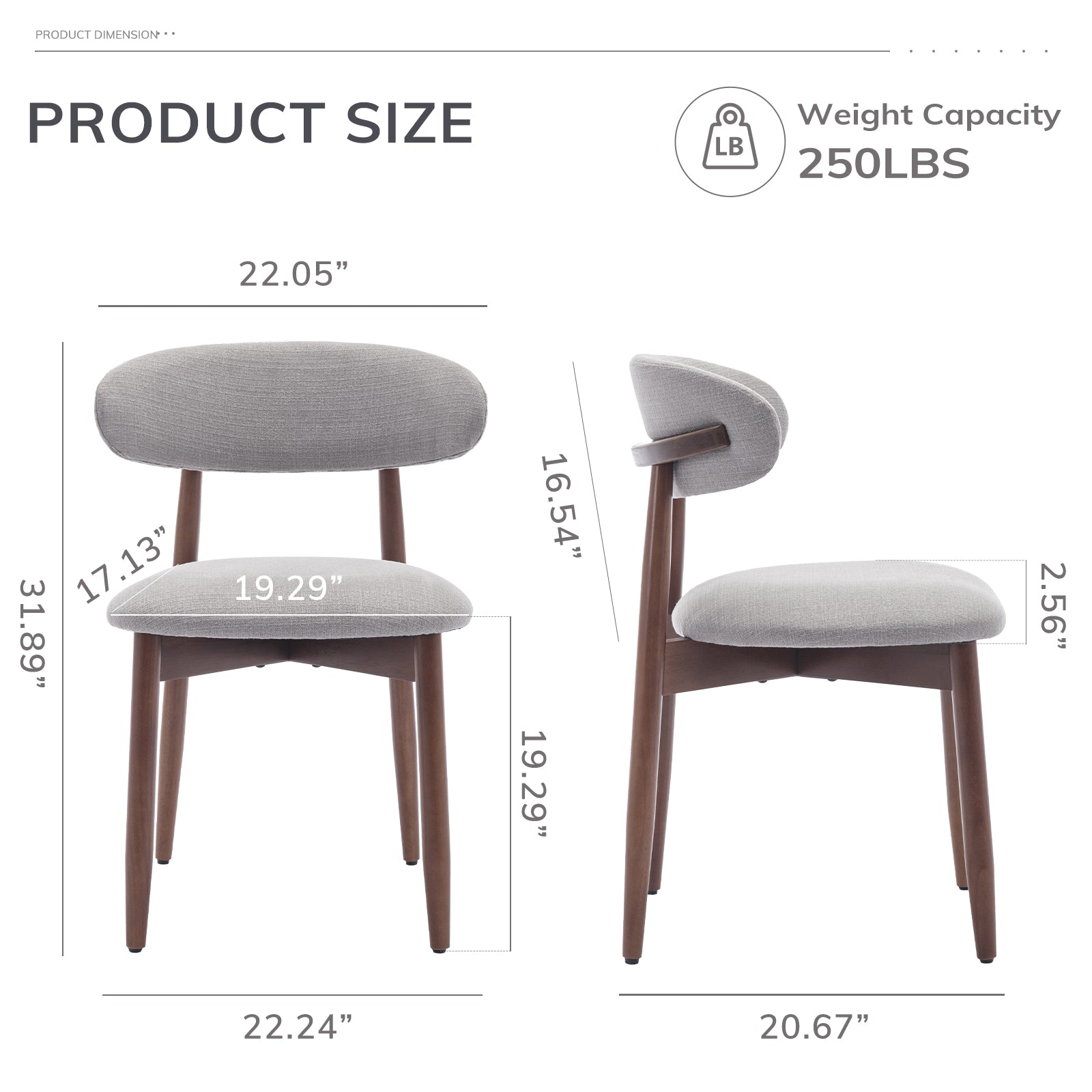 COLAMY NOYA Mid-Century Modern Dining Chair - 1