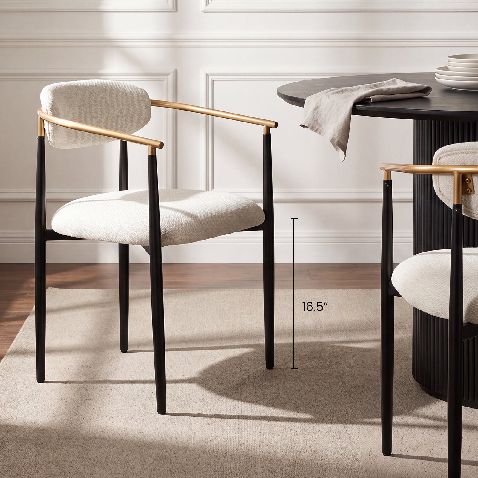 COLAMY MATRIX 19.5'' Upholstered Dining Chairs with Arms