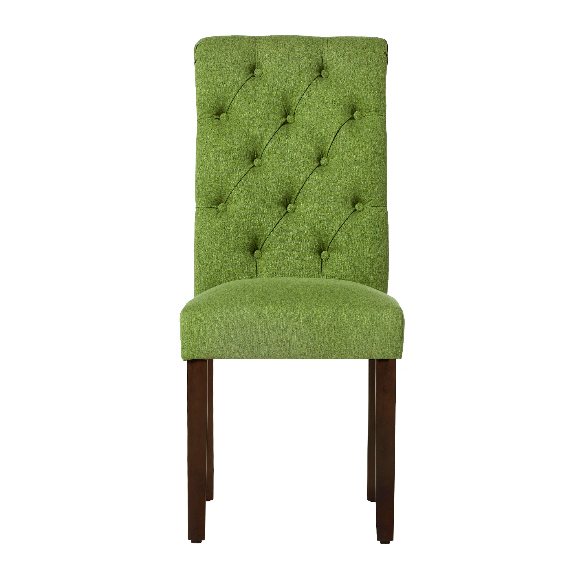 COLAMY Tufted Fabric Rolled Back Dining Chair