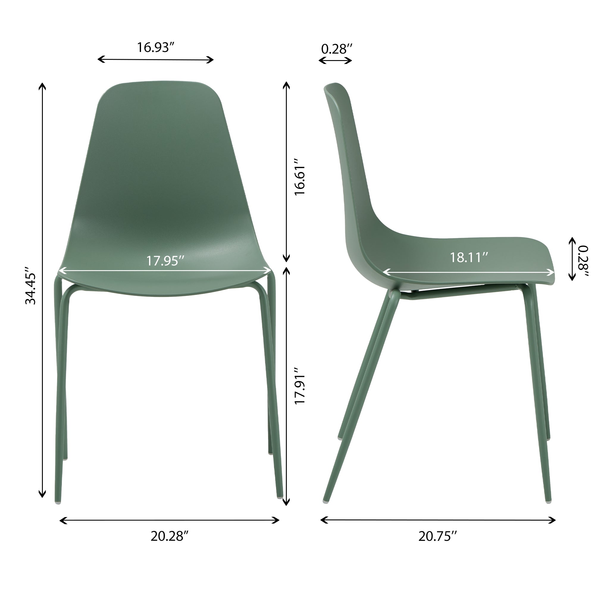 COLAMY Modern Plastic Dining Chair