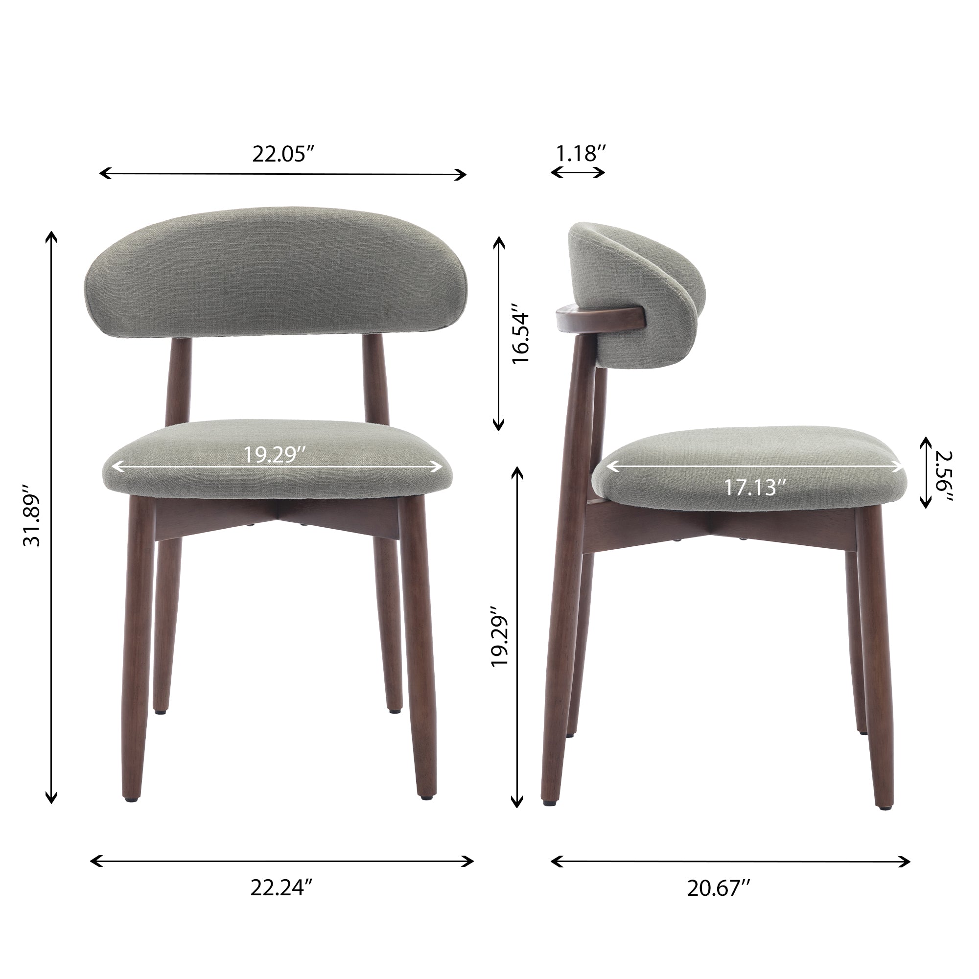 COLAMY NOYA Mid-Century Modern Dining Chair - 1