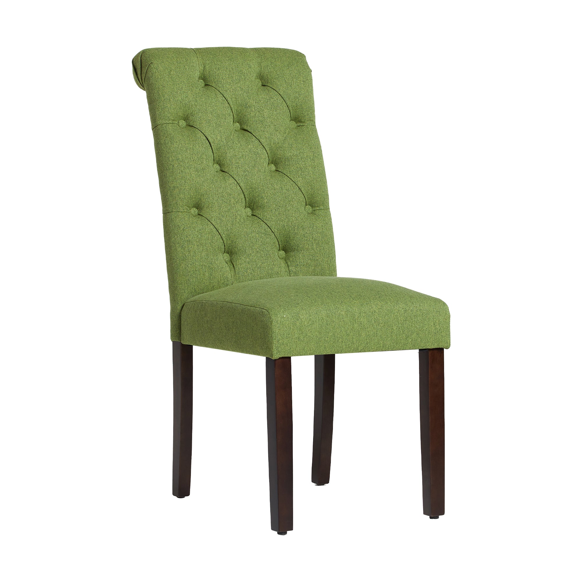 COLAMY Tufted Fabric Rolled Back Dining Chair