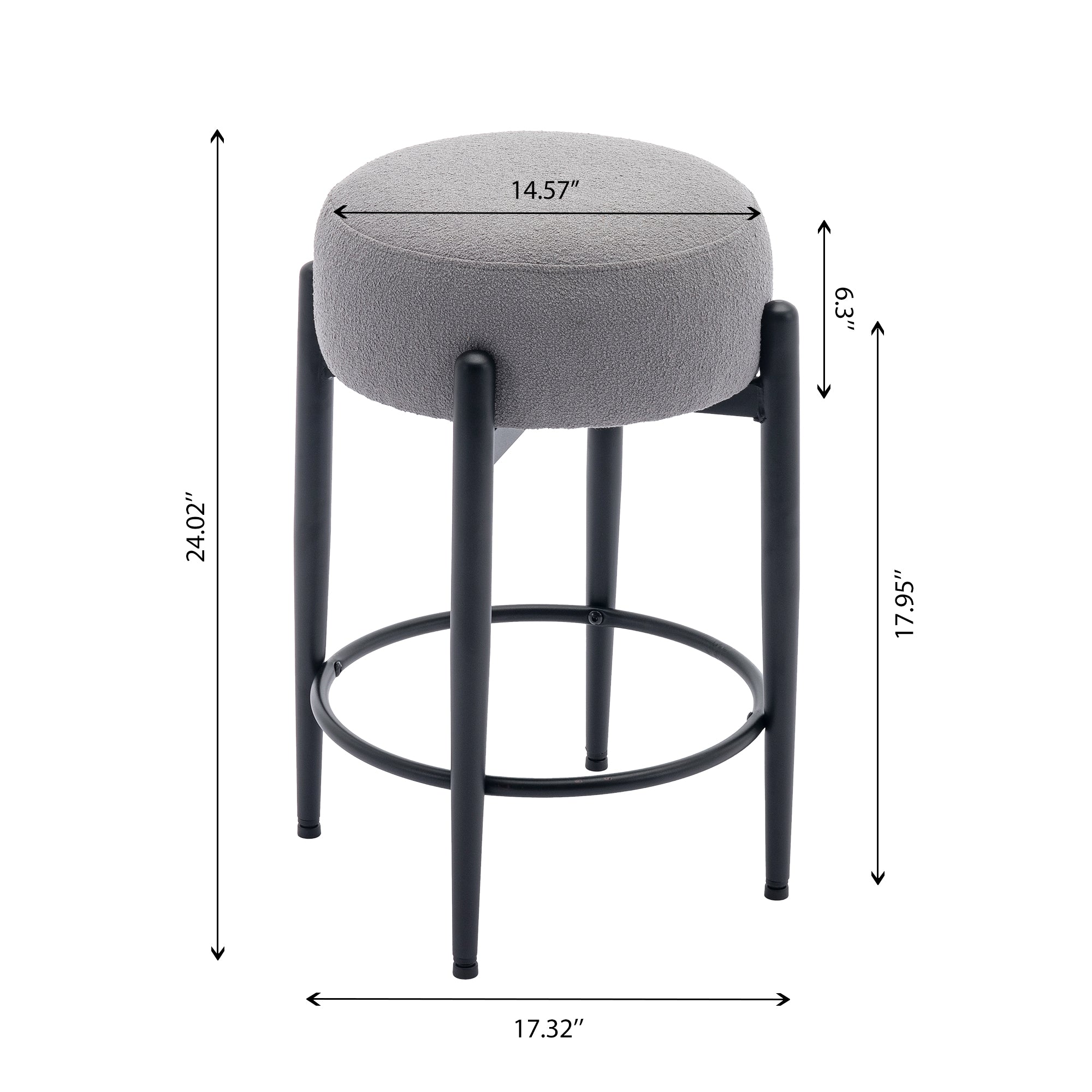 COLAMY Round Backless Seat Bar Stool