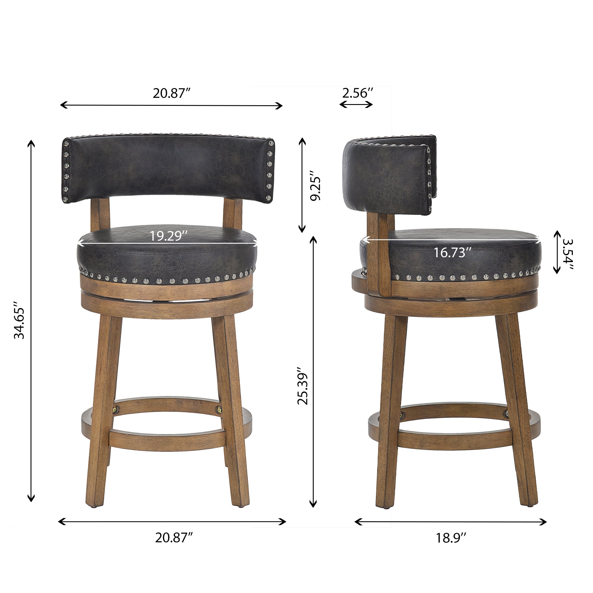 COLAMY RENO Vintage Industrial Dining Chair