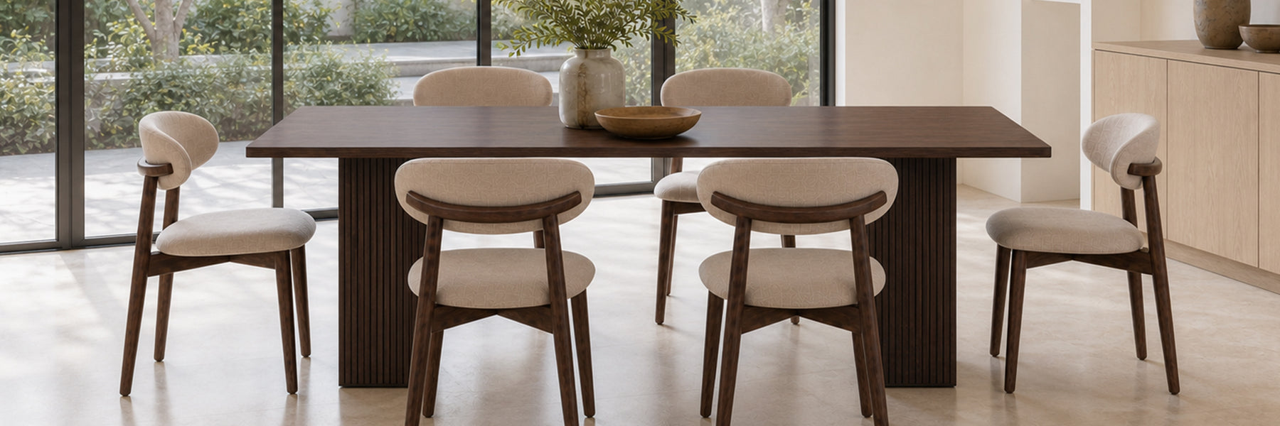 COLAMY HALO 63" Dining Table with NOYA Dining Chairs Set for 4-6