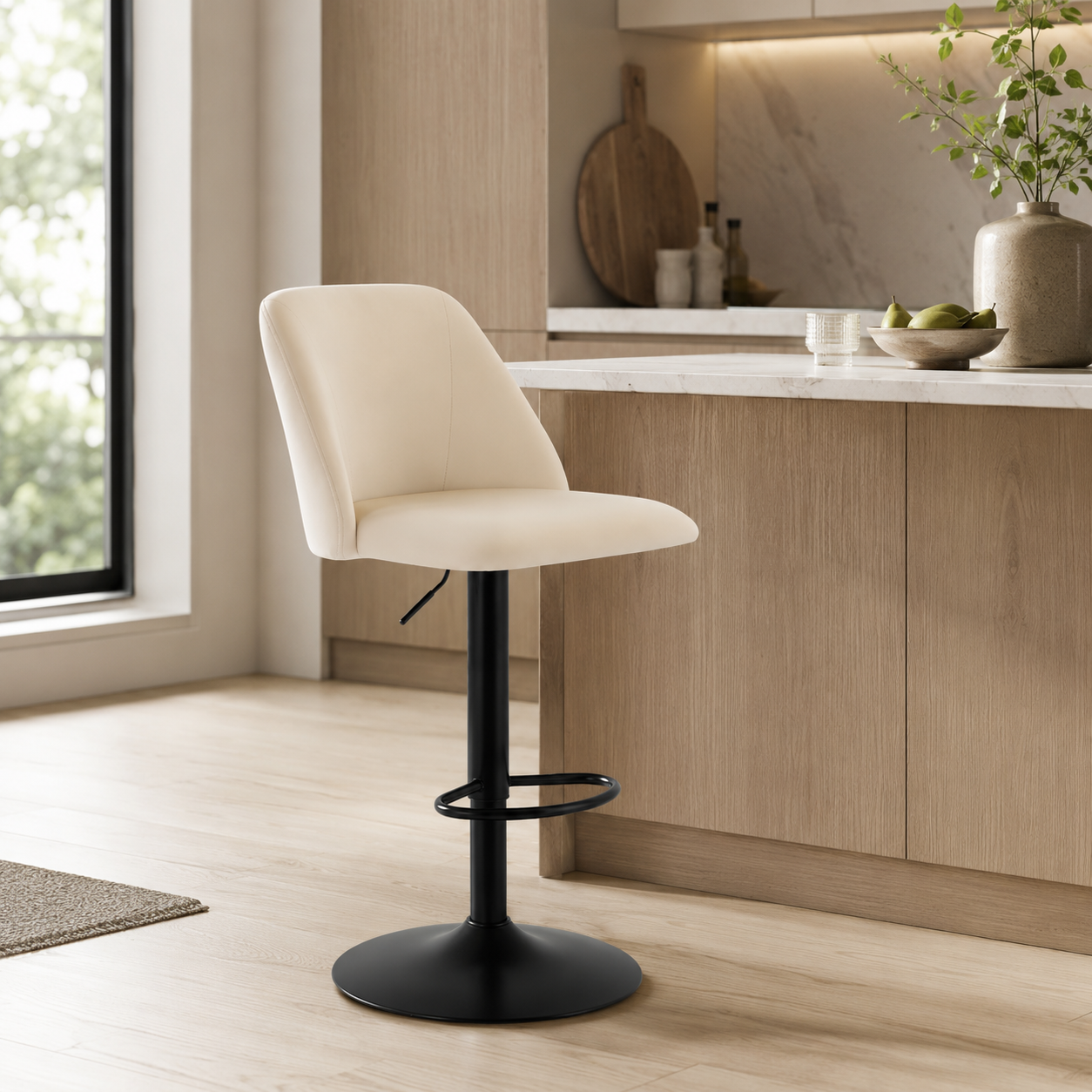 COLAMY Modern Upholstered Adjustable Height Bar Stools