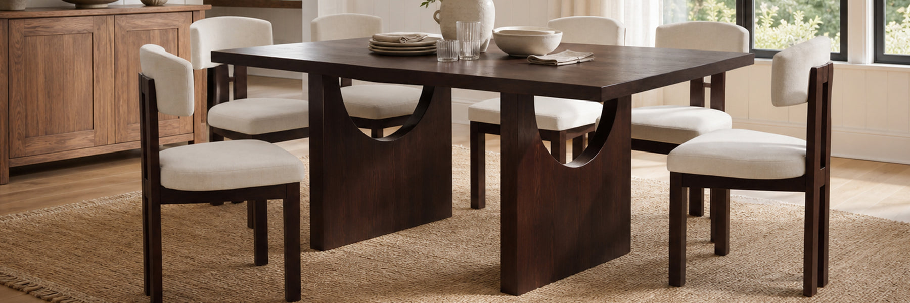 COLAMY HALO 72" Dining Table with HALO Wood Dining Chairs Set for 4-6